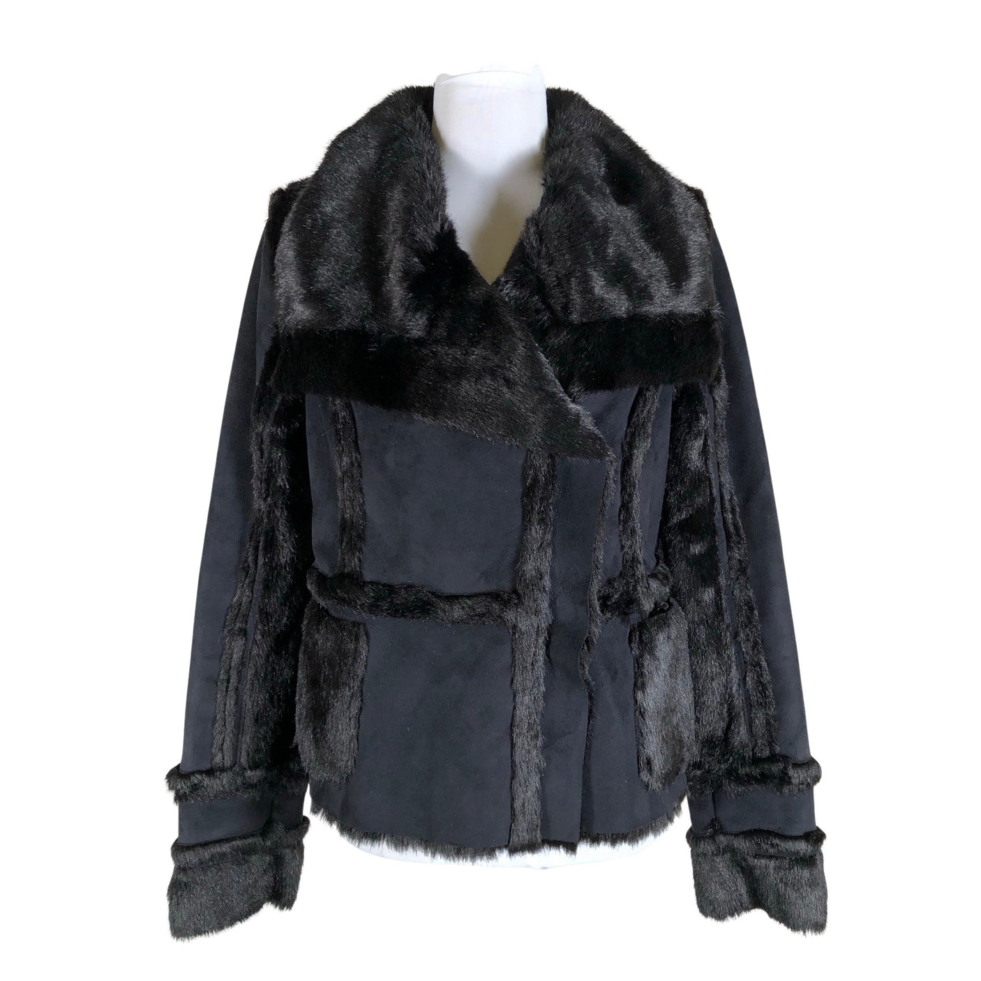 Unisex Pianurastudio - Faux fur coat, size 36 - Black (1)