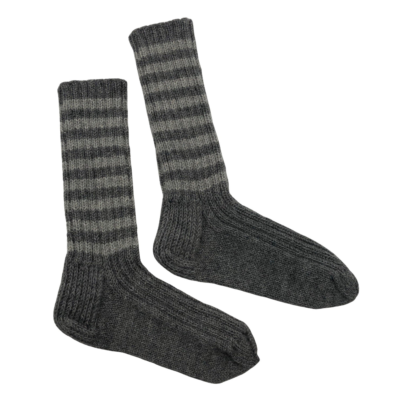 Unisex Handmade - Wool socks, size 45 - Gray (1)