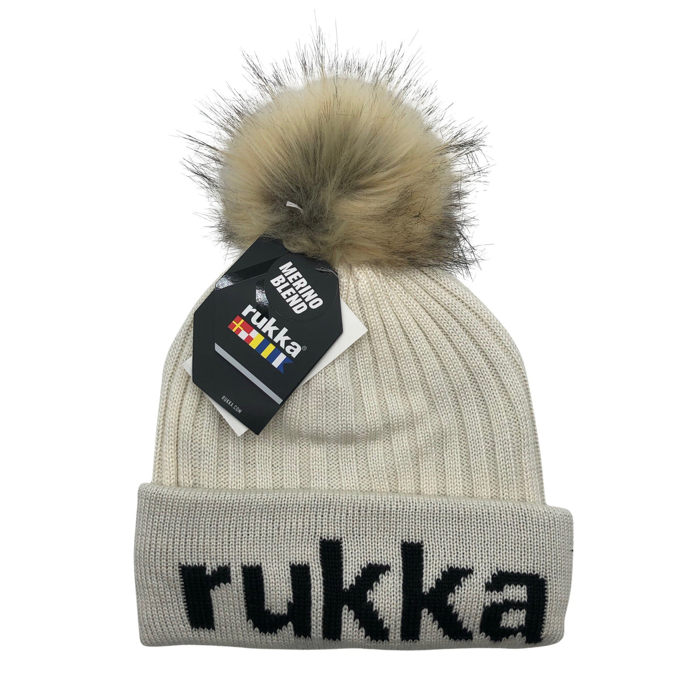 Unisex Rukka - Winter beanie, size 54 - 56 cm - Natural white (1)