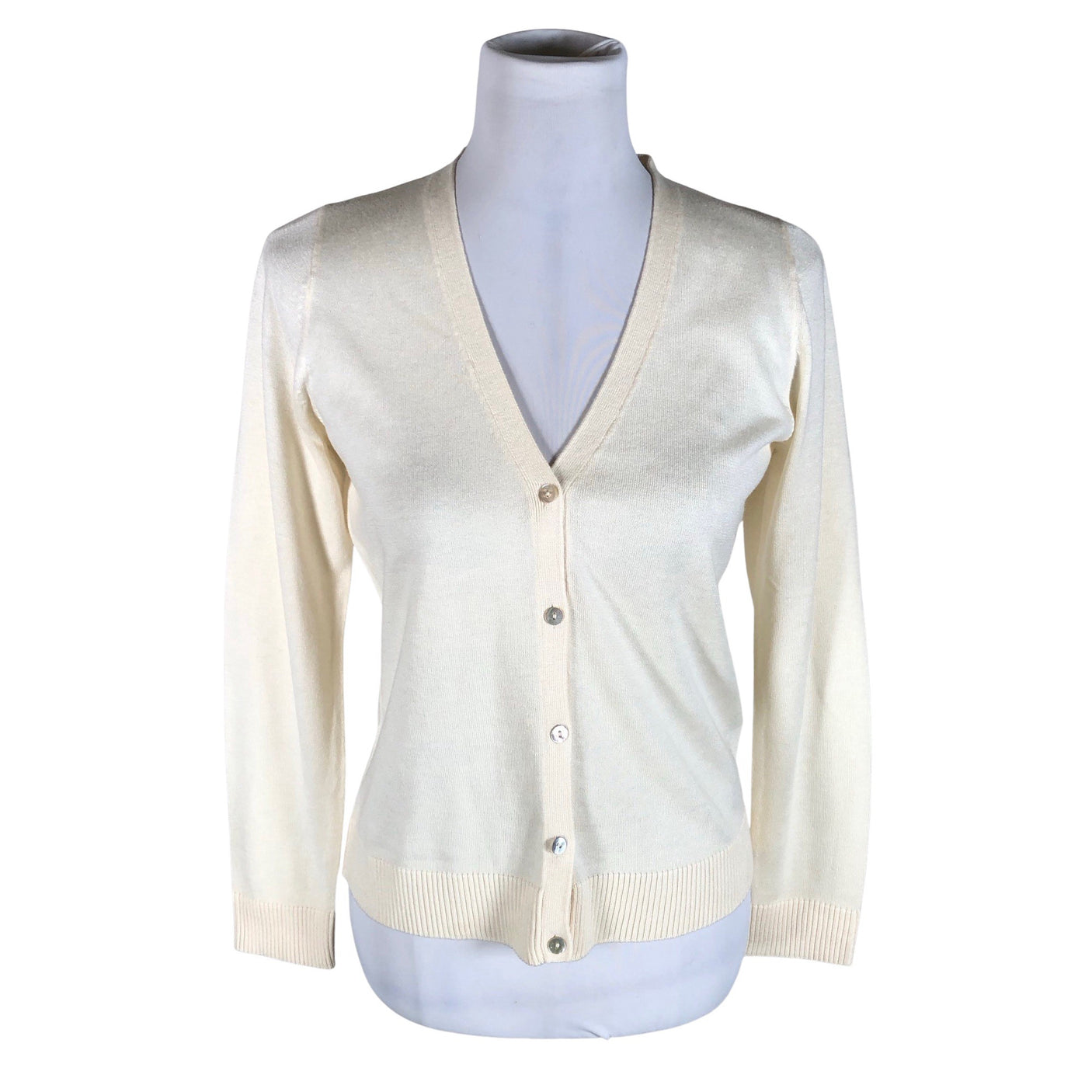 Unisex August Silk - Cardigan, size 38 - Natural white (1)