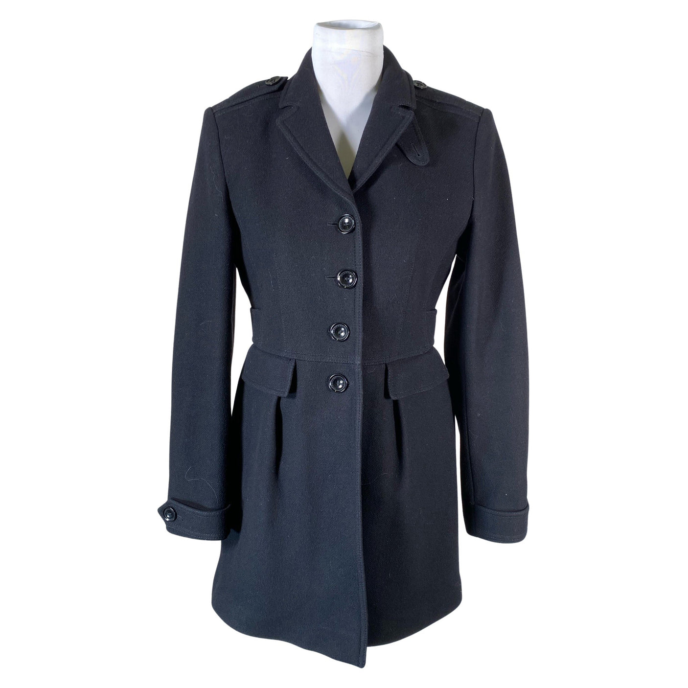 Unisex Burberry Brit - Wool coat, size 38 - Black (1)