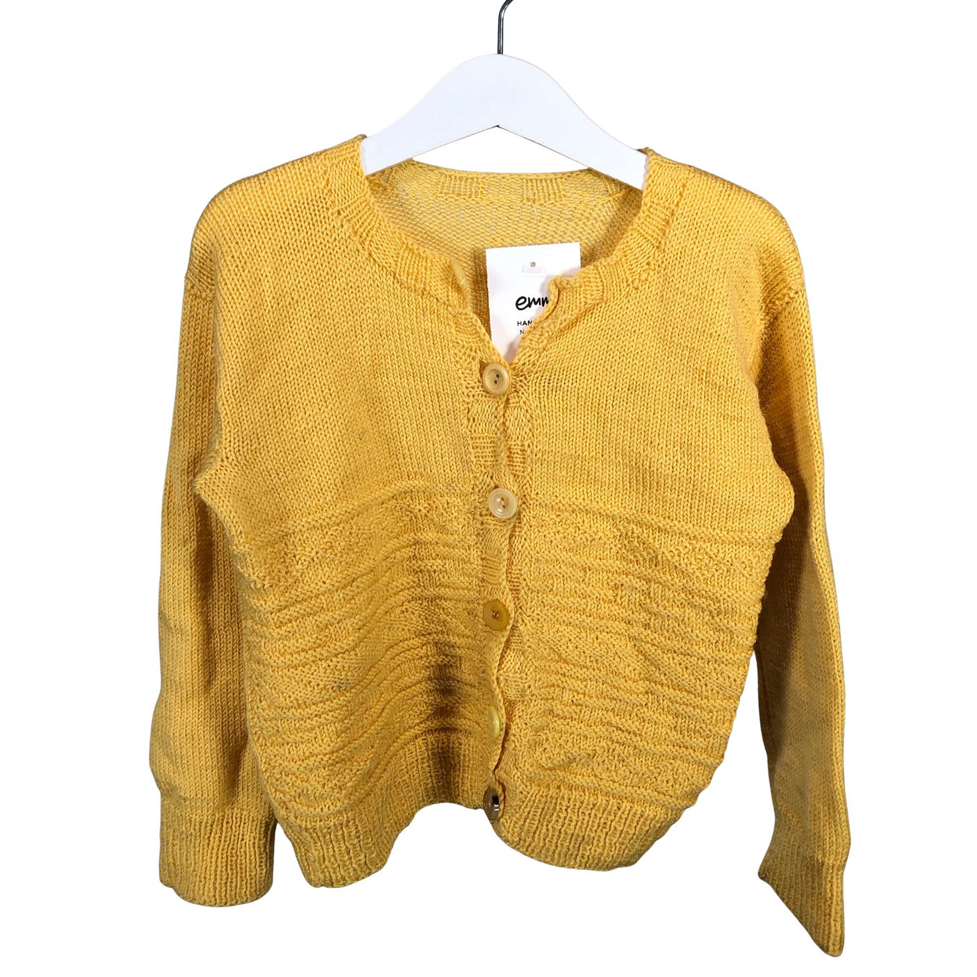Unisex Handmade - Cardigan, size 116 - 122 - Yellow (1)