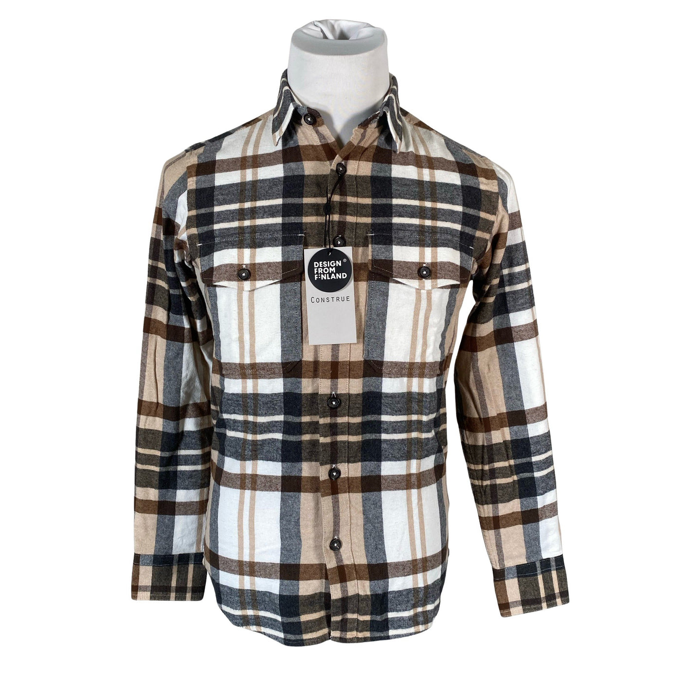 Unisex Construe - Flannel shirt, size XS - Beige (1)