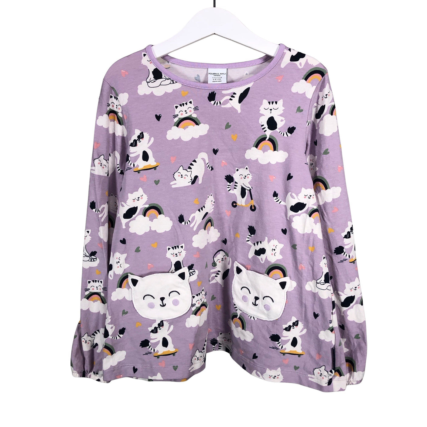Unisex Polarn O. Pyret - Tricot shirt, size 122 - 128 - Violet (1)