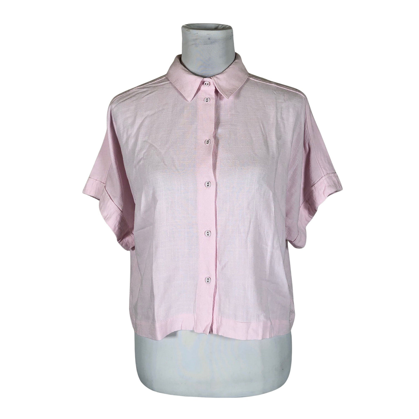 Unisex Selected - Short-sleeved blouse, size 38 - Light pink (1)
