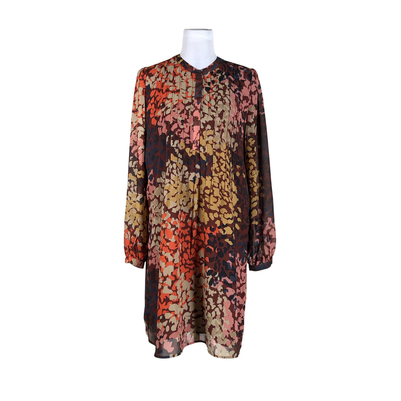 Unisex Esprit - Schiffon dress, size 40 - Brown (1)