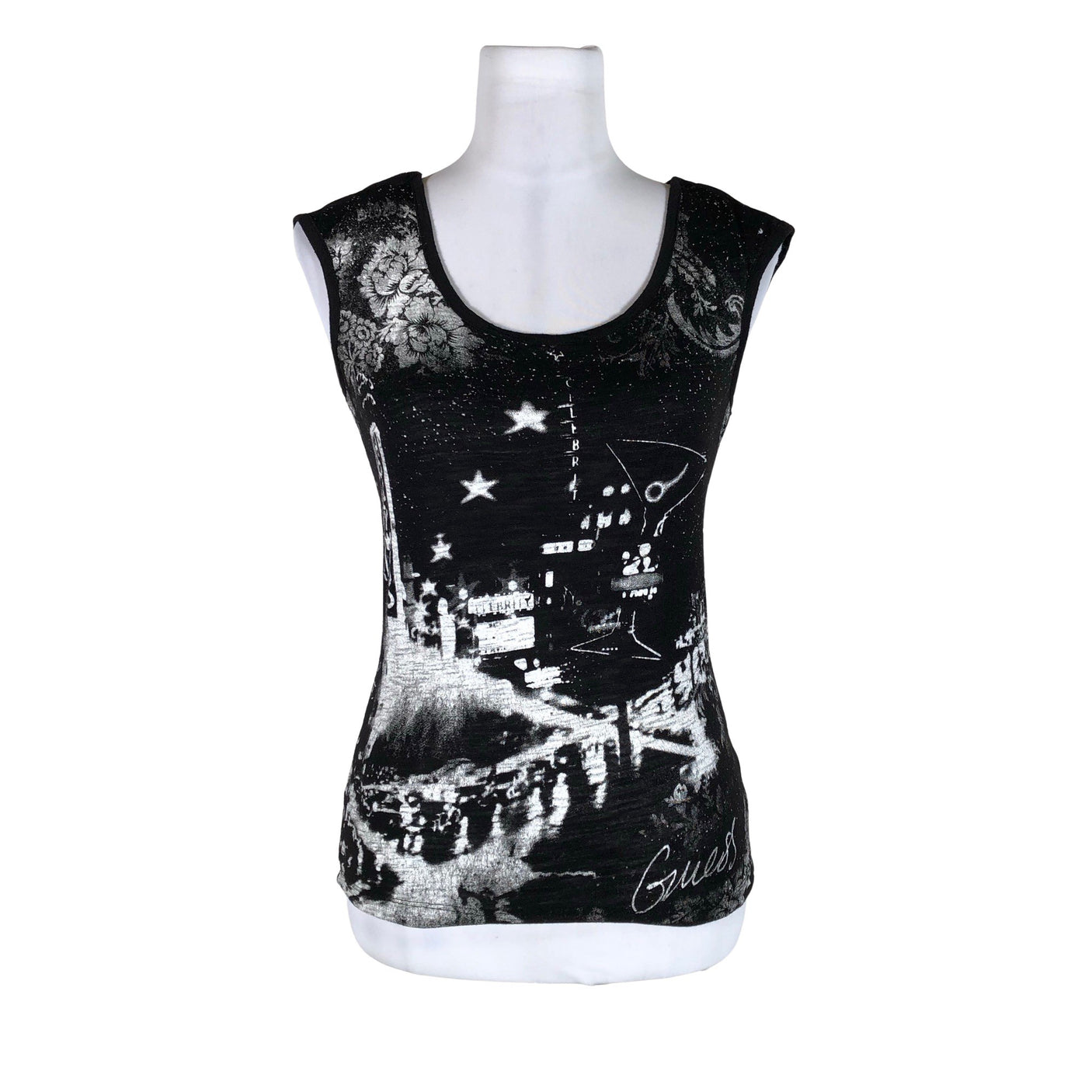 Unisex Guess - Tricot tank top, size 34 - Black (1)