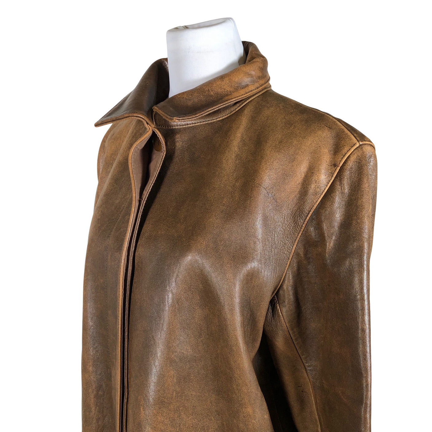 Unisex DKNY - Leather jacket, size 40 - Brown (3)