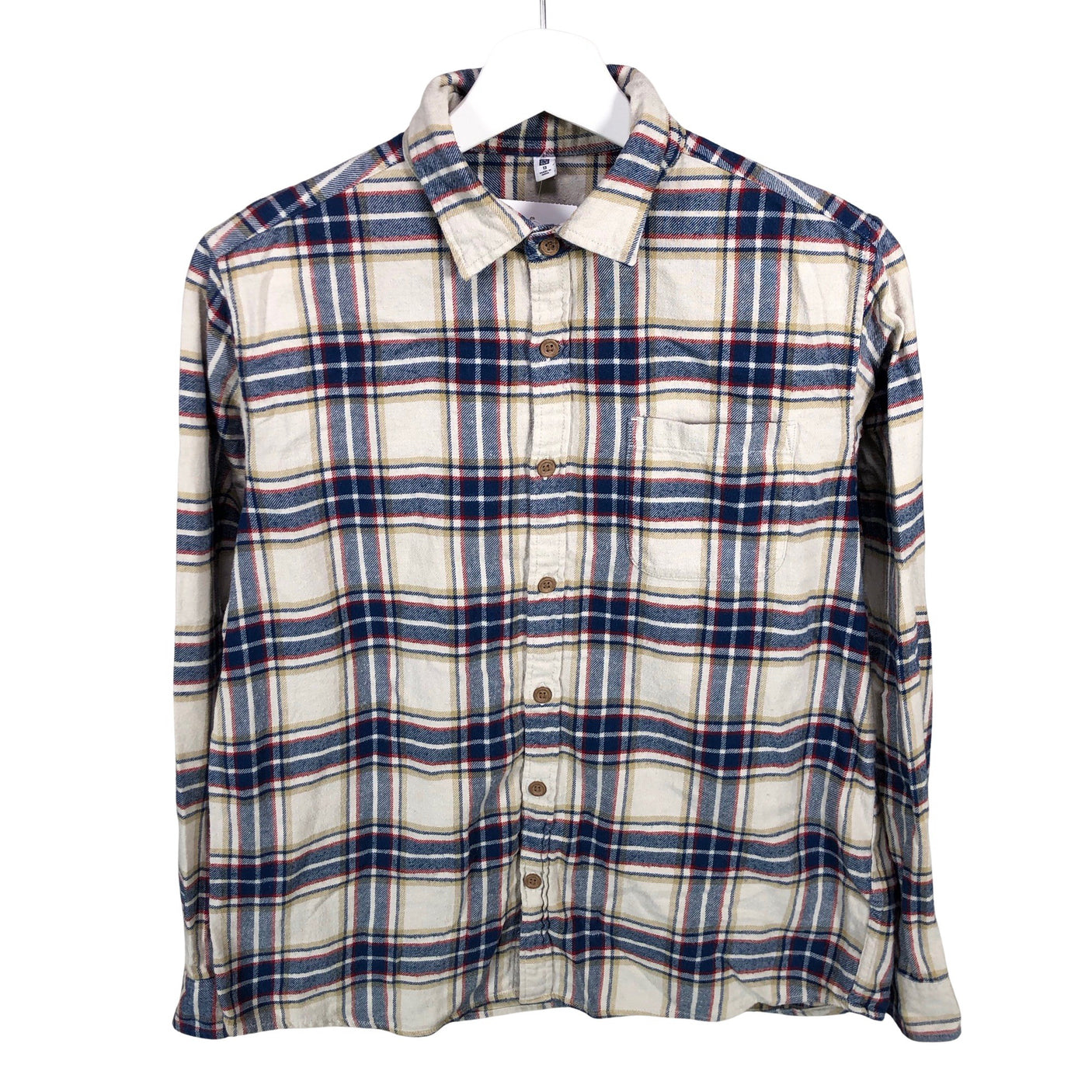 Unisex Uniqlo - Flannel shirt, size 152 - 158 - Beige (1)