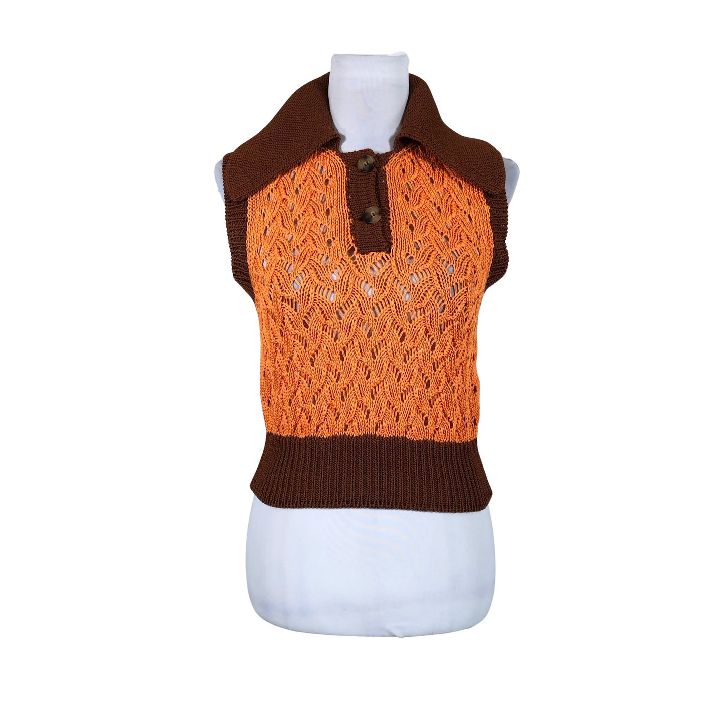 Unisex Rejina Pyo - Knit vest, size 36 - Orange (1)