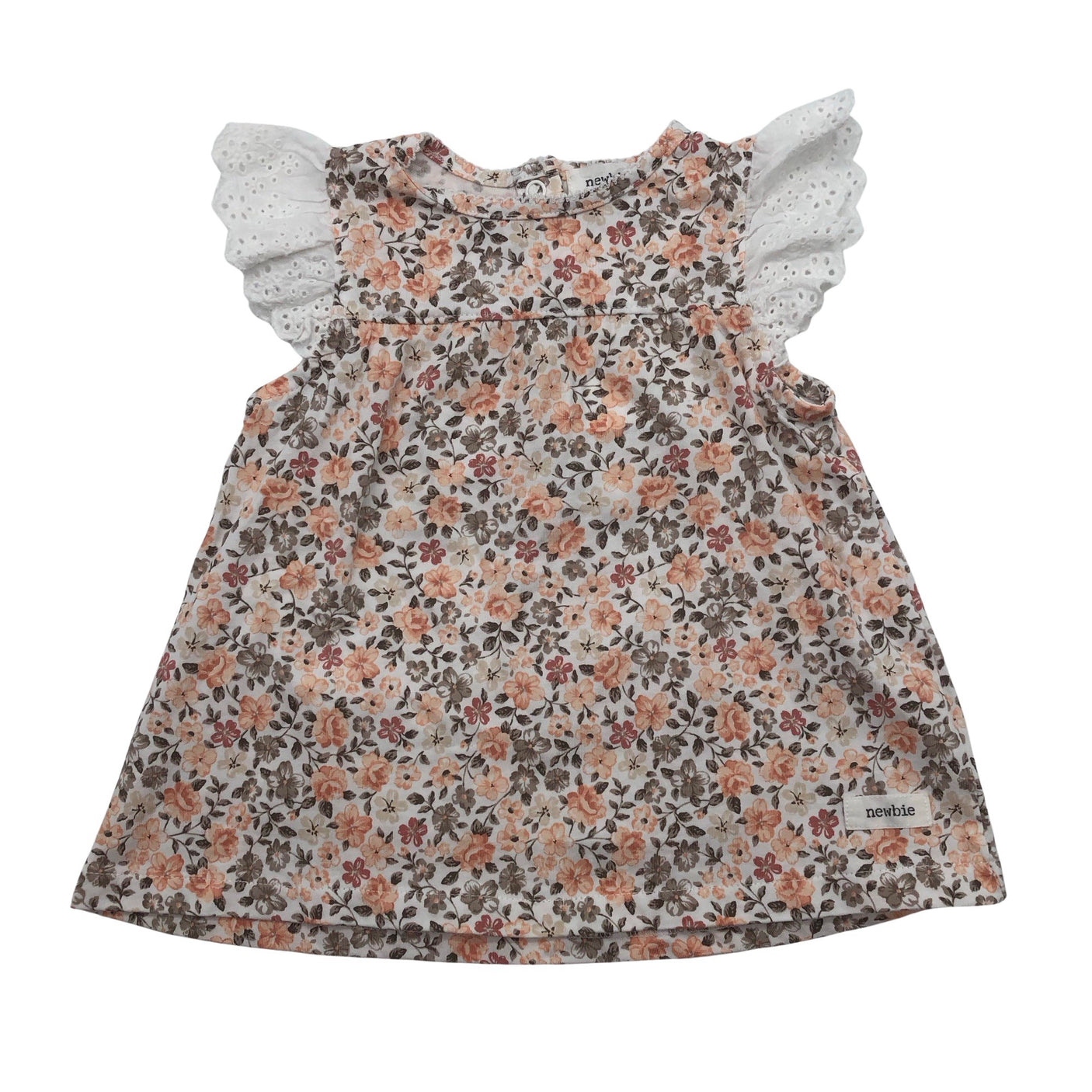 Unisex Newbie - Tricot dress, size 80 - 86 - White (1)
