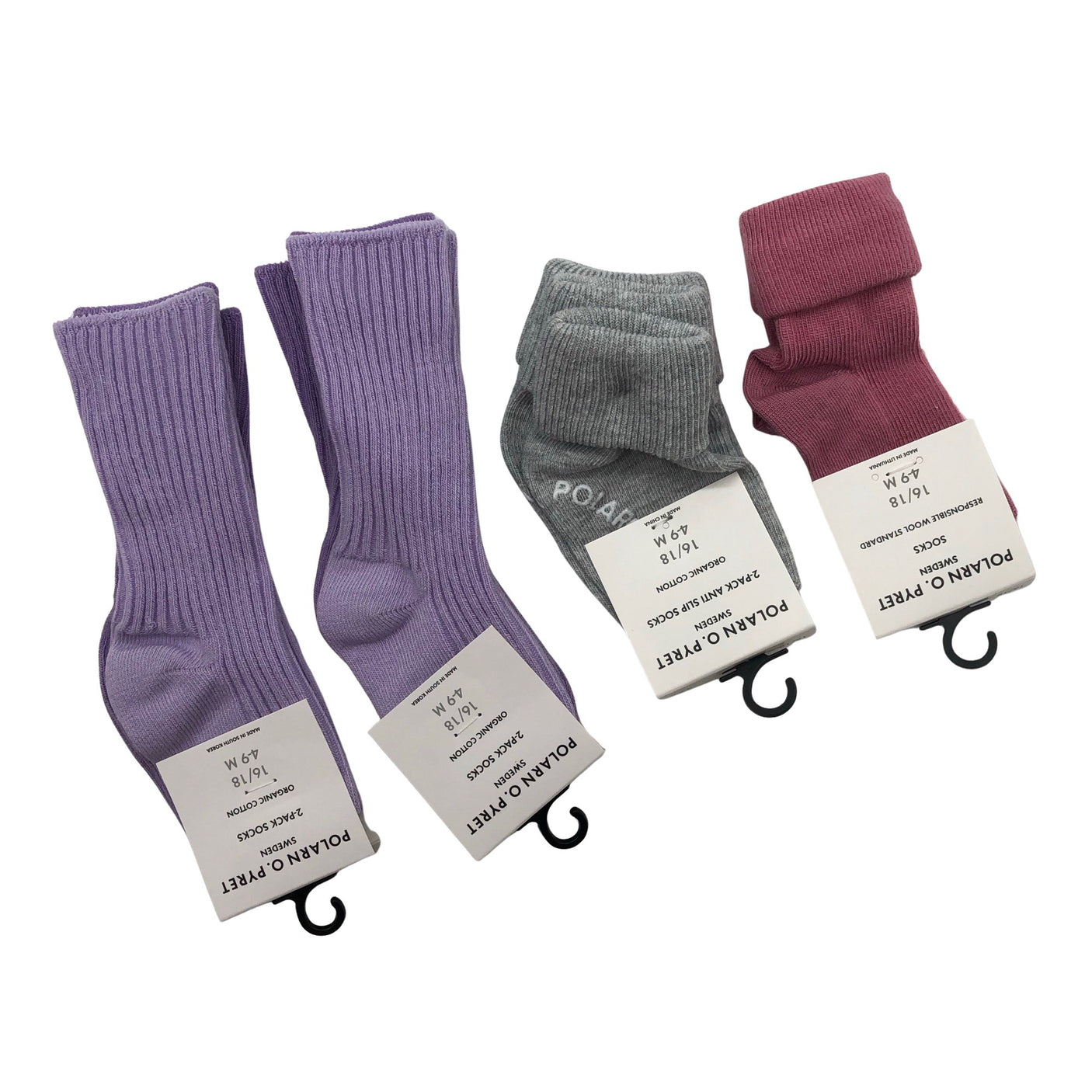 Unisex Polarn O. Pyret - Socks, size 18 - Violet (1)