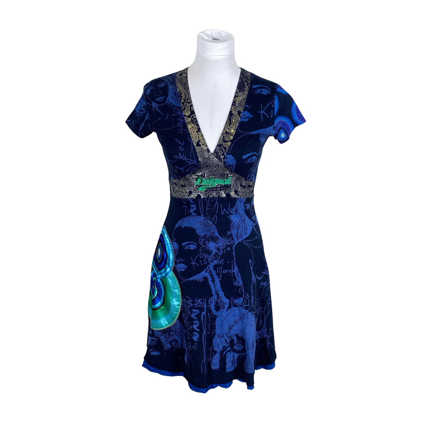 Unisex Desigual - Tricot dress, size 38 - Blue (1)