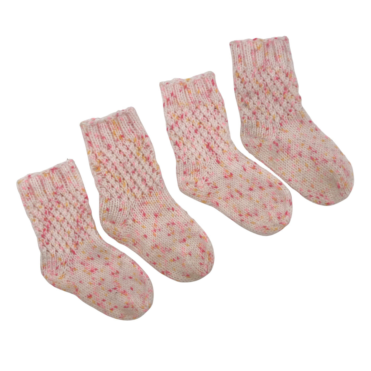 Unisex Handmade - Wool socks, size 22 - Light pink (1)