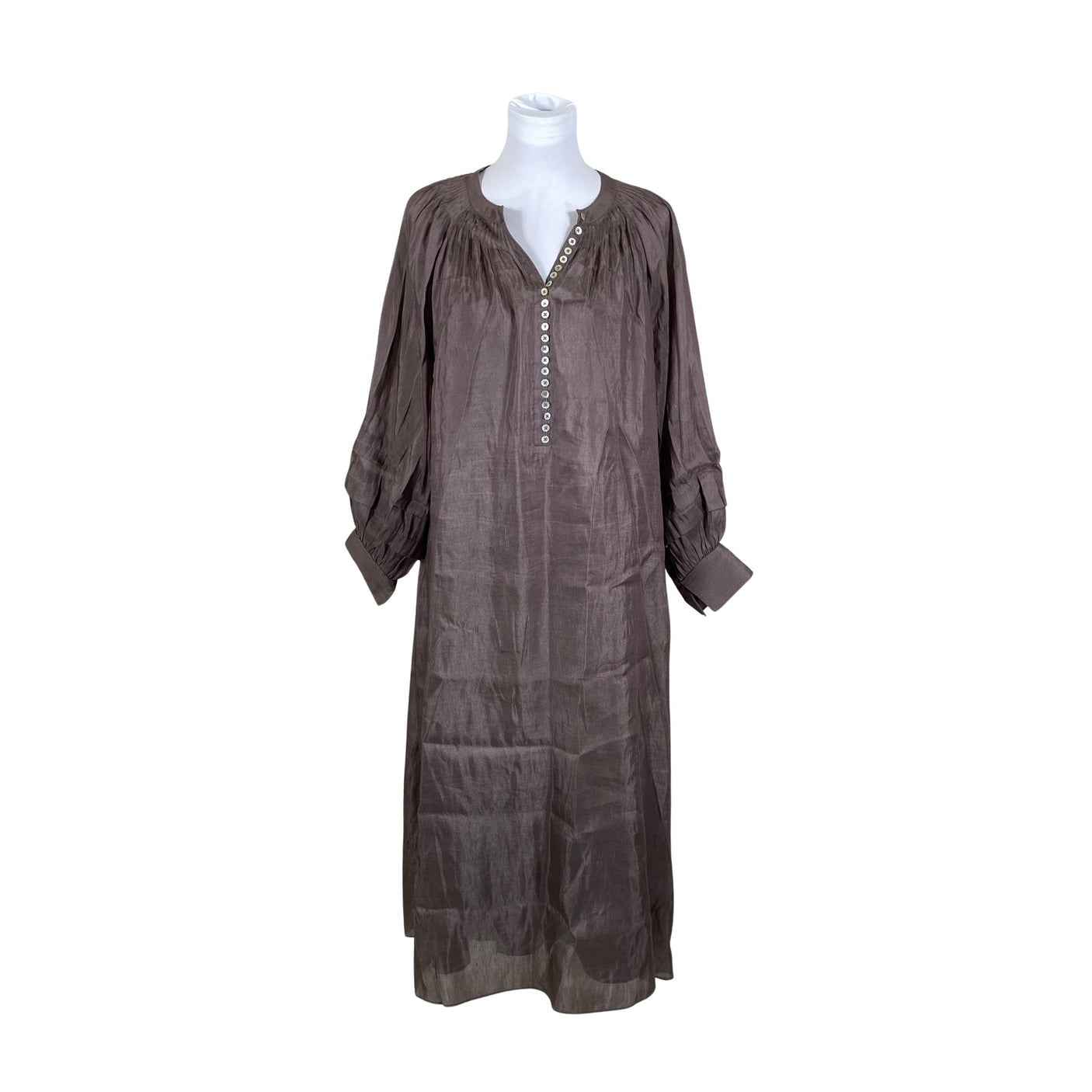 Unisex Massimo Dutti - Schiffon dress, size 40 - Brown (1)