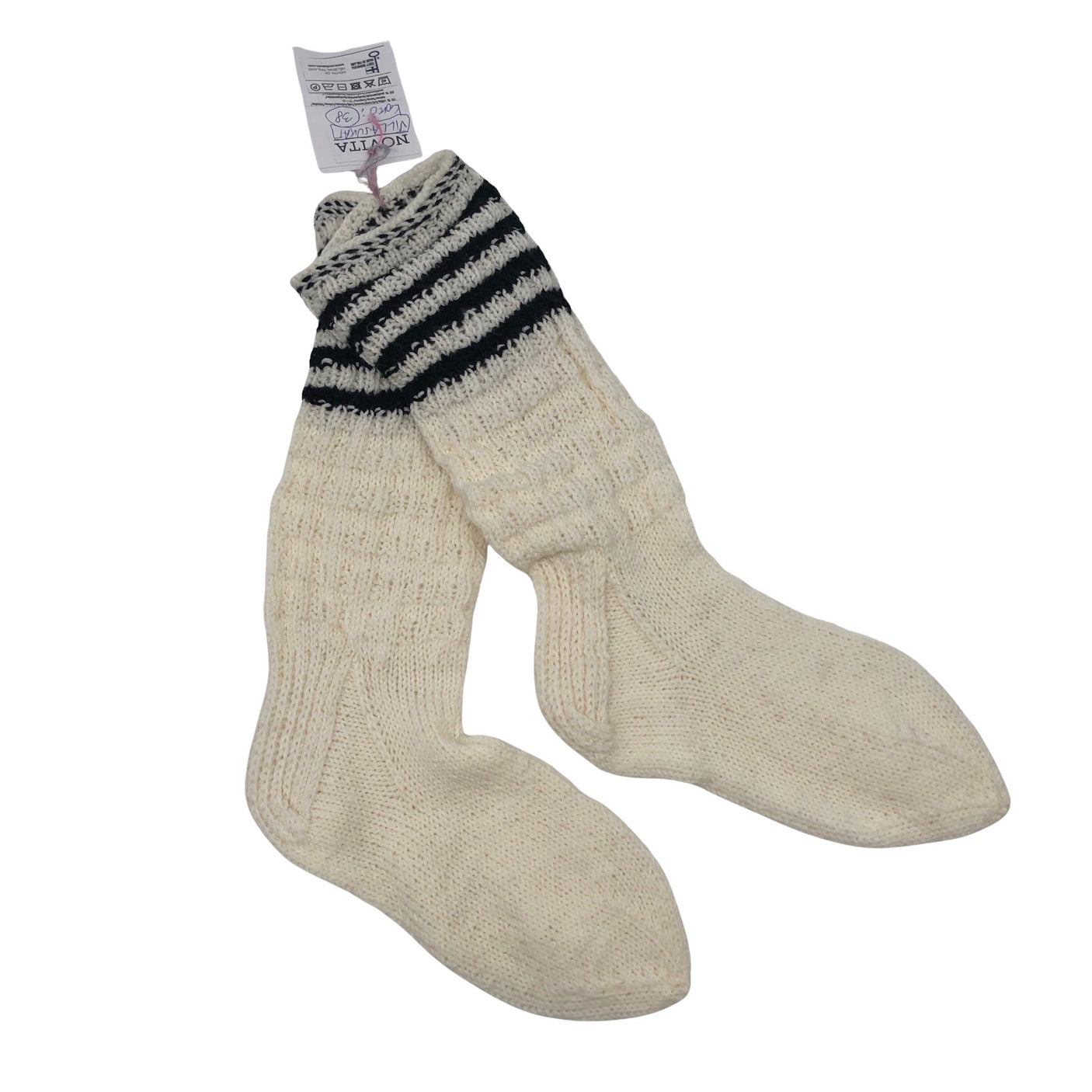 Unisex Handmade - Wool socks, size 38 - Natural white (1)