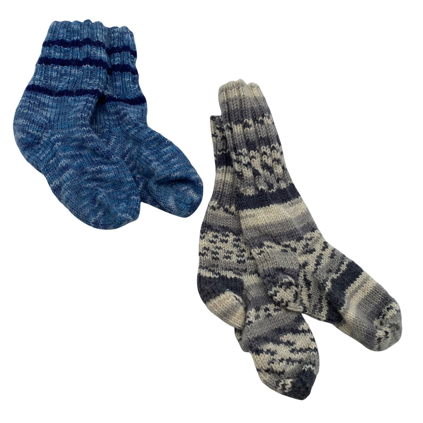 Unisex Handmade - Wool socks, size 26 - Blue (1)