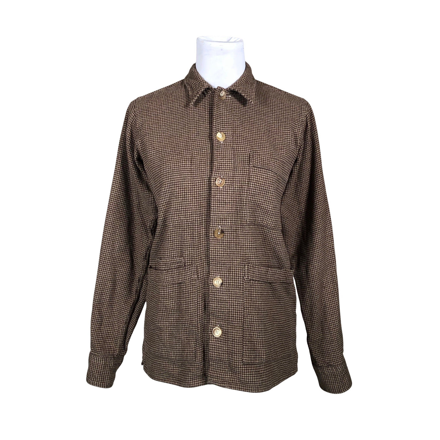 Unisex Drake's - Collared shirt, size 34 - Brown (1)