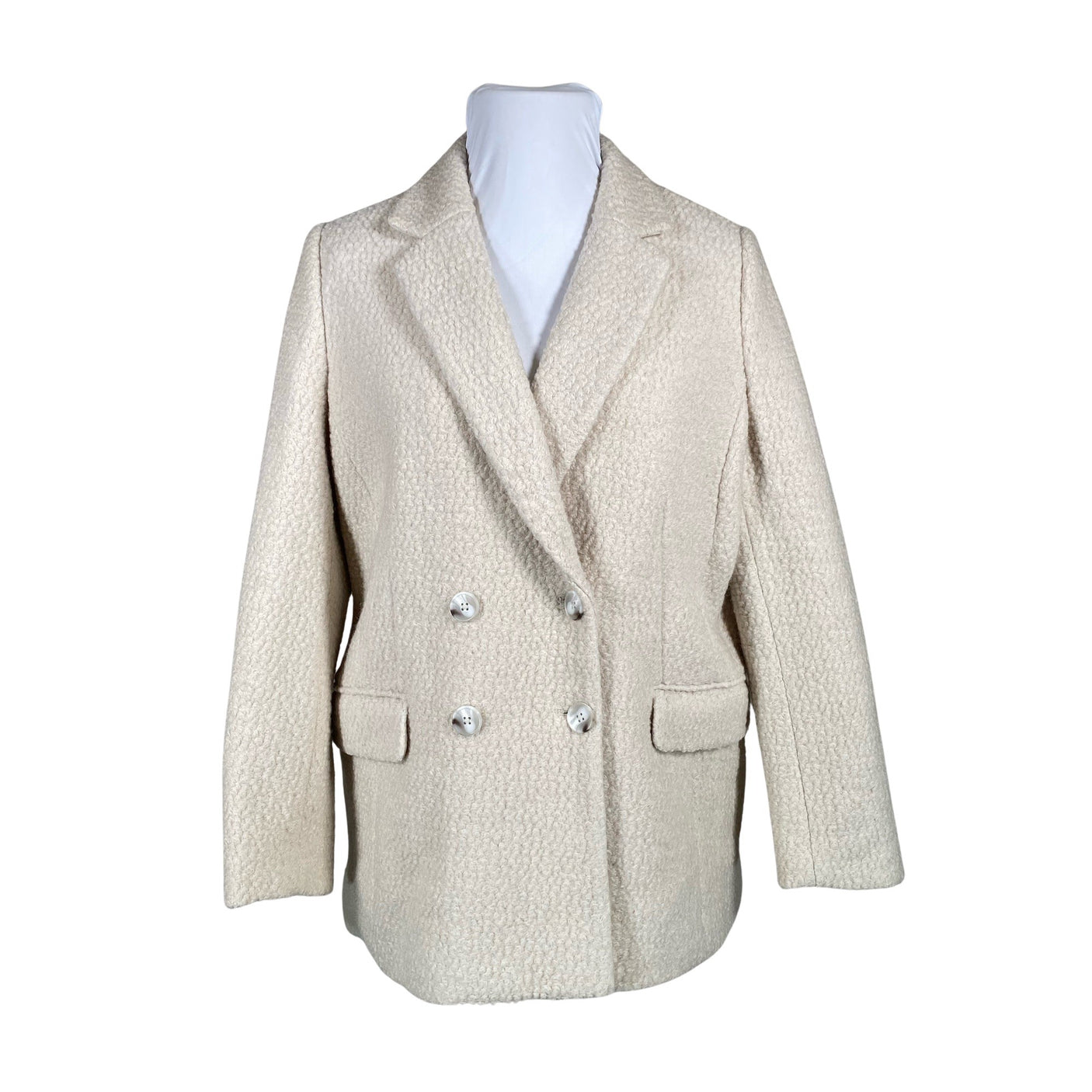 Unisex Lindex - Wool coat, size 44 - Natural white (1)