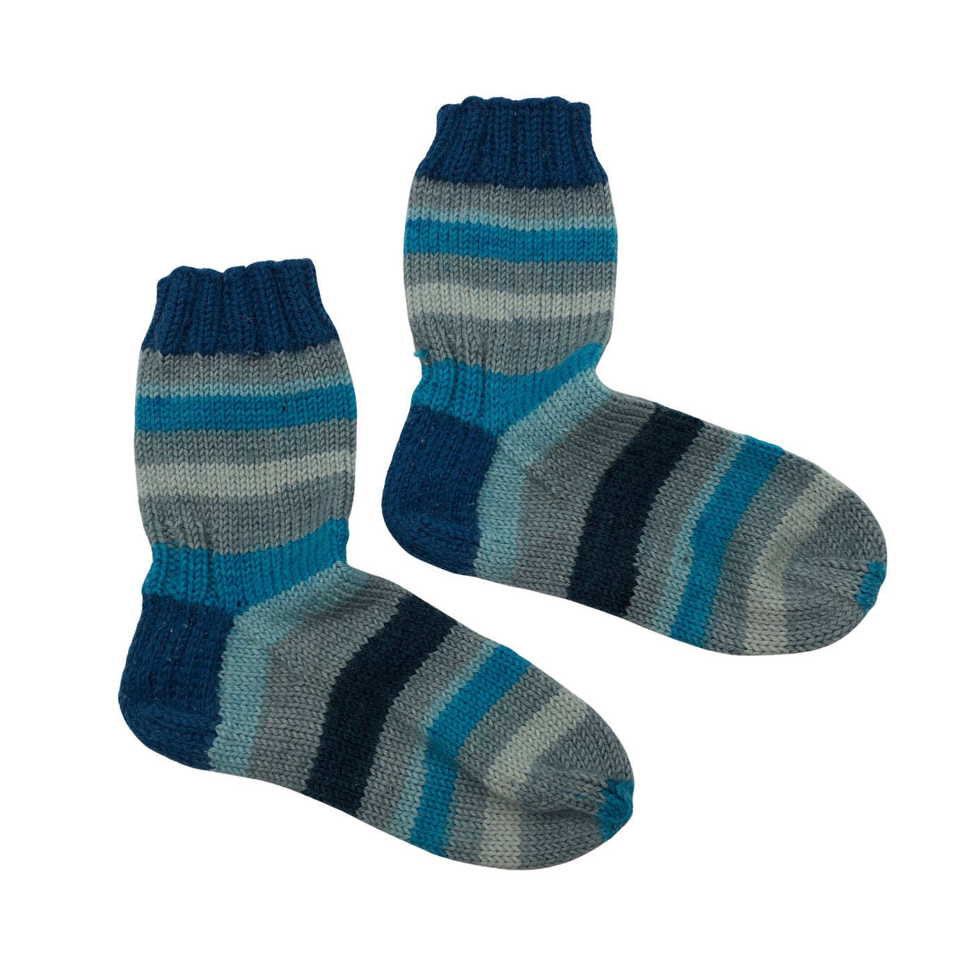 Unisex Handmade - Wool socks, size 34 - Blue (1)