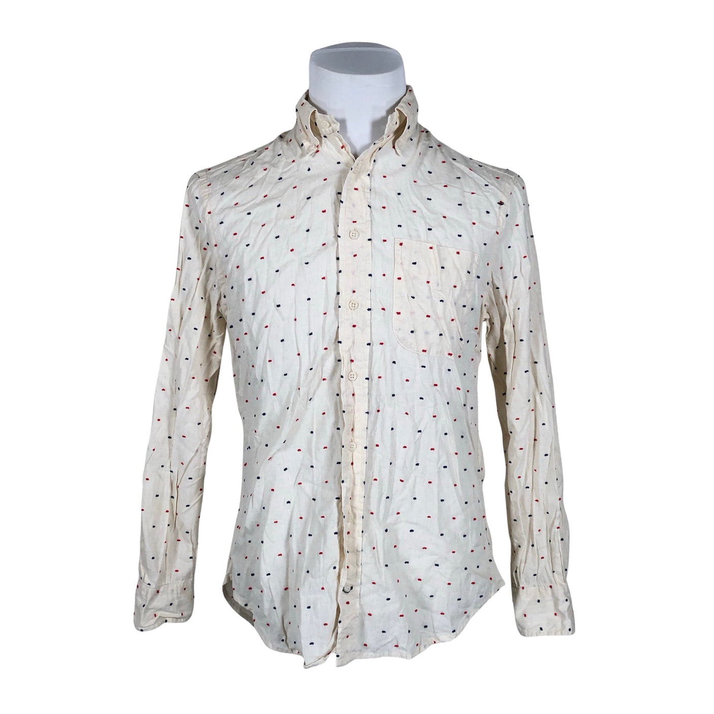 Unisex Gitman Bros. - Collared shirt, size M - Beige (1)