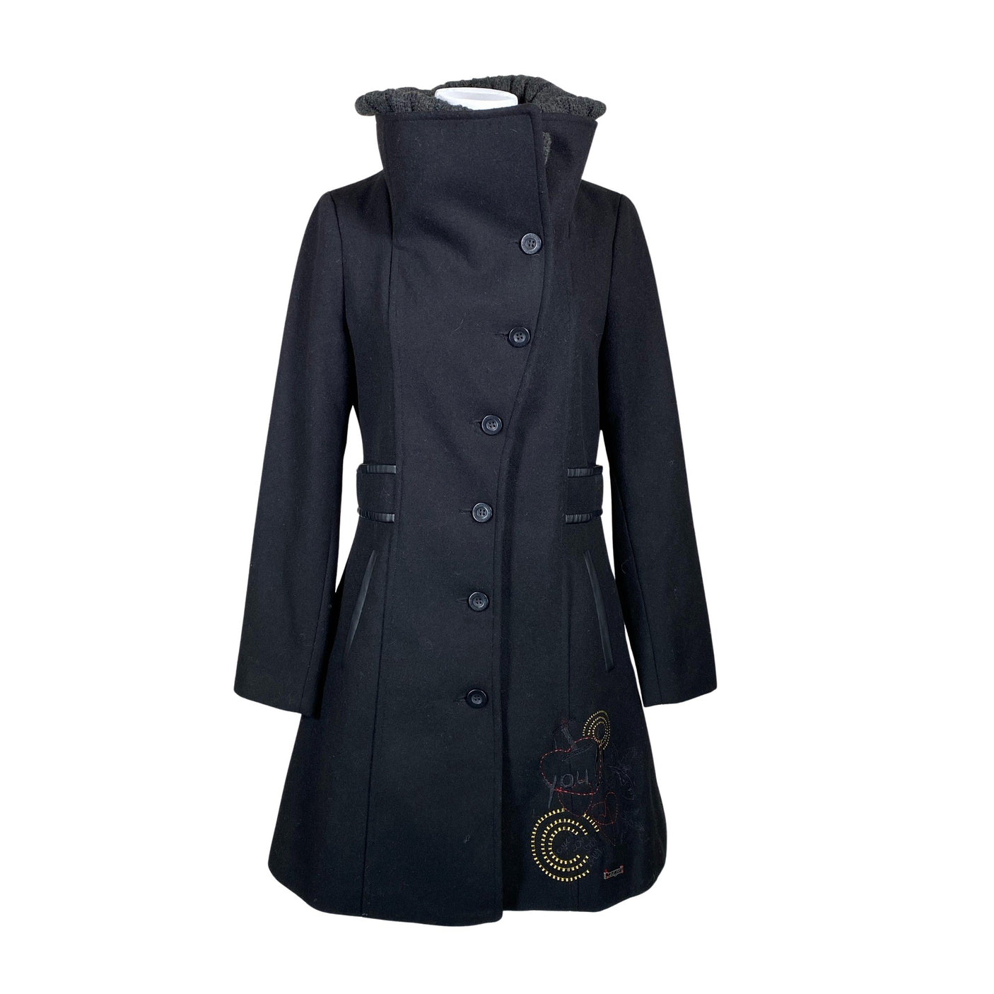 Unisex Desigual - Wool coat, size 40 - Black (1)