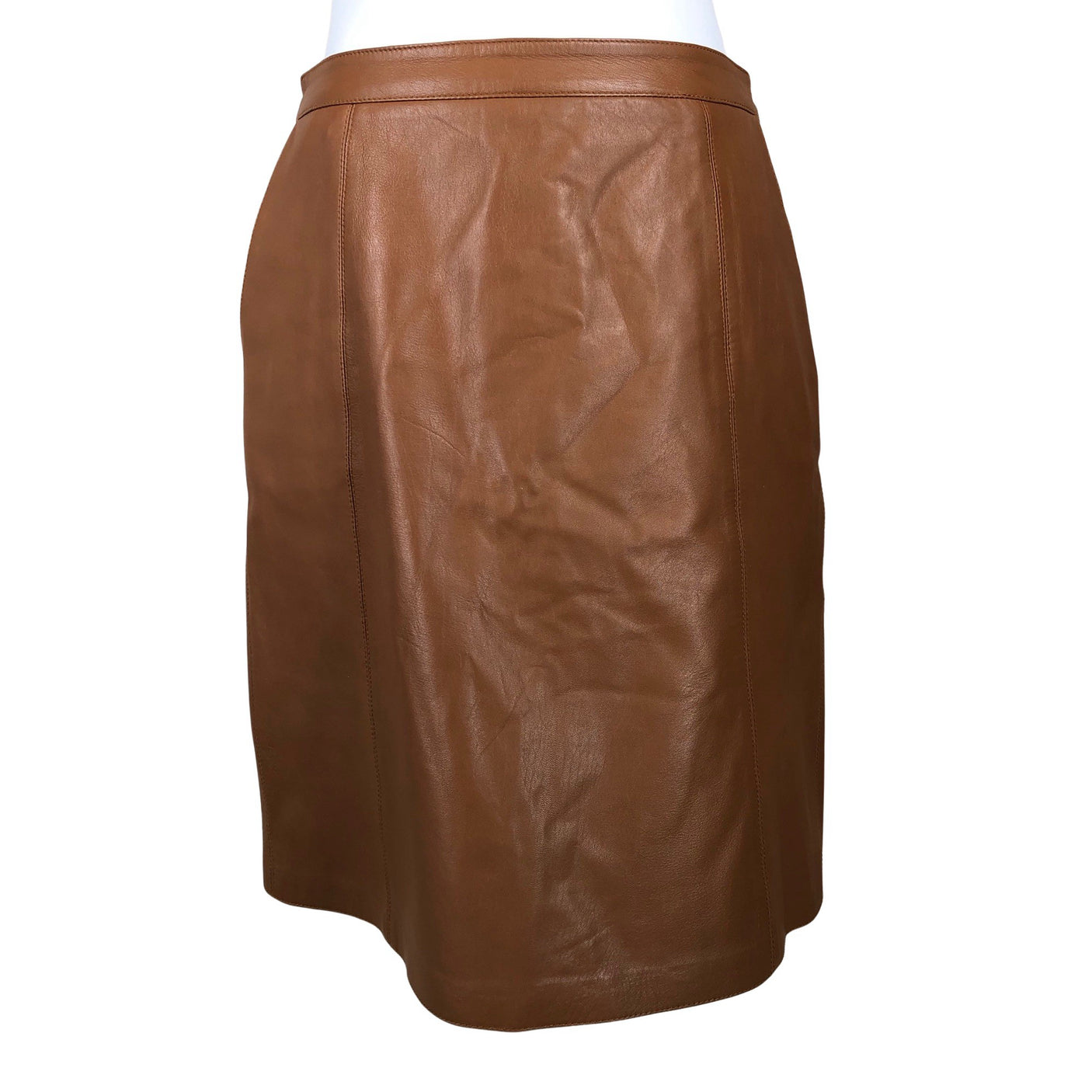 Unisex Your Face - Leather skirt, size 38 - Brown (1)