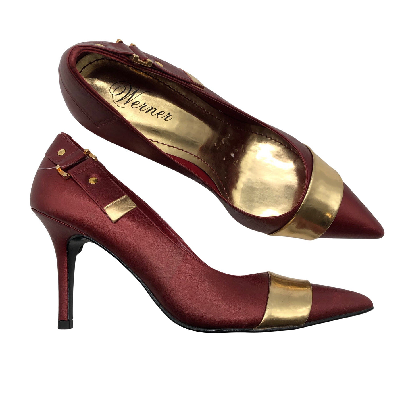 Unisex Werner - Evening high heels, size 37 - Wine red (1)