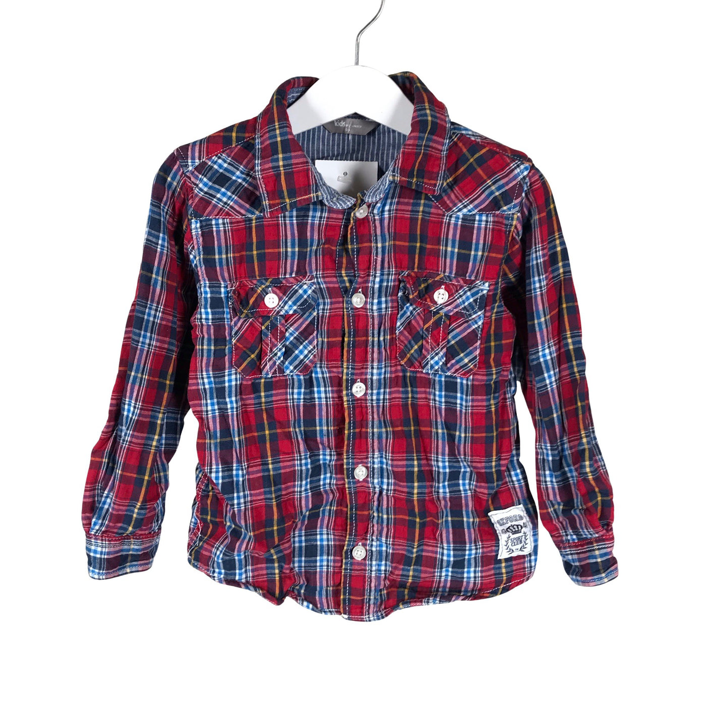 Unisex Lindex - Collared shirt, size 98 - 104 - Red (1)