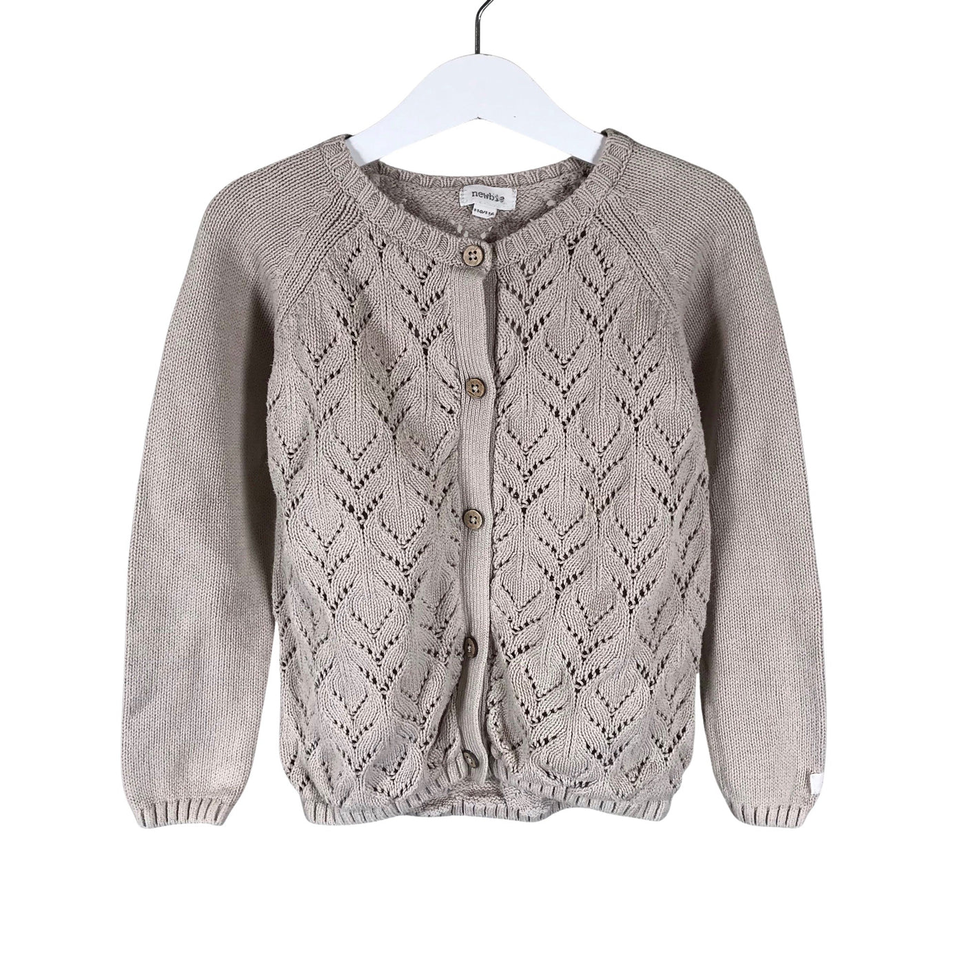 Unisex Newbie - Cardigan, size 110 - 116 - Beige (1)