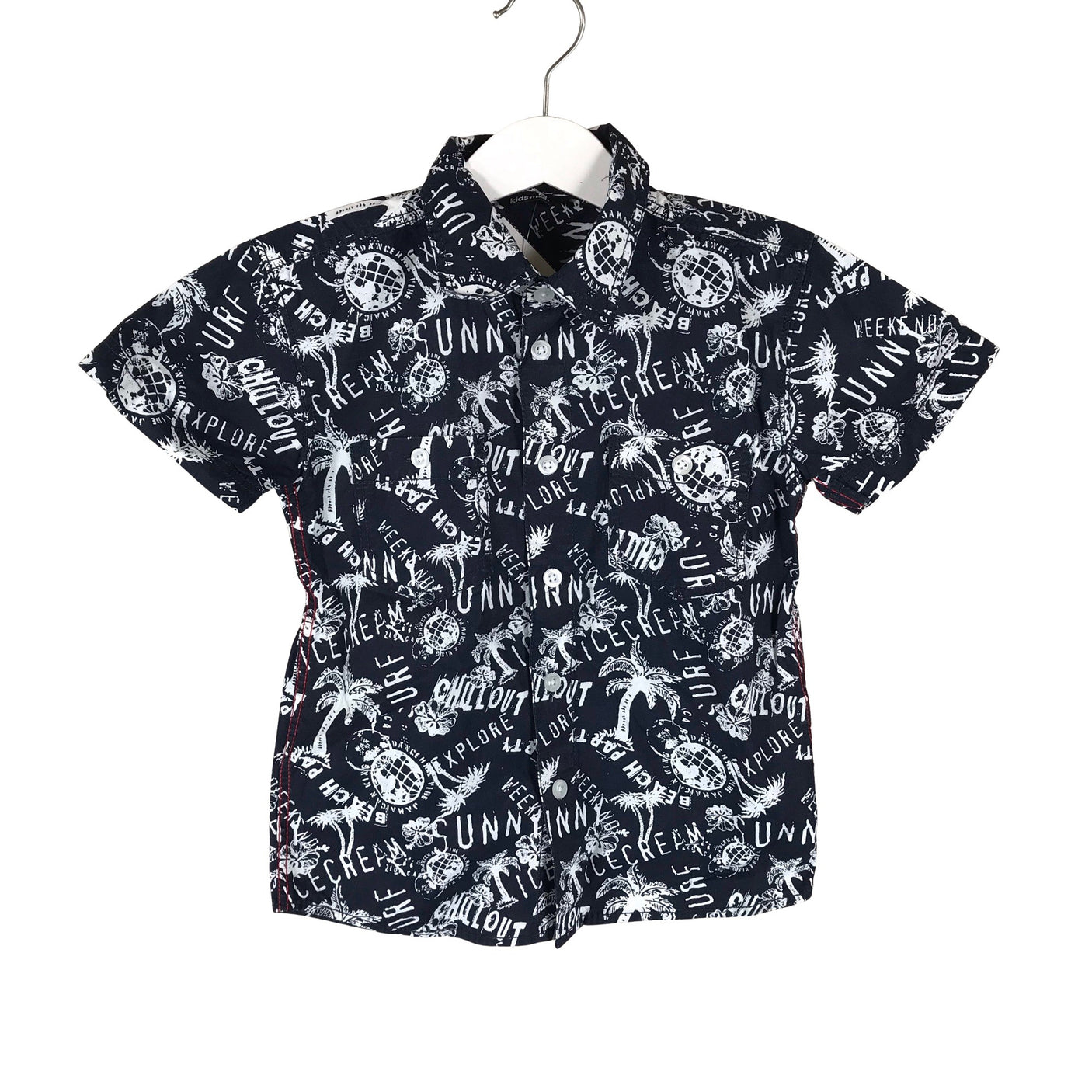 Unisex Lindex - Collared shirt, size 98 - 104 - Blue (1)