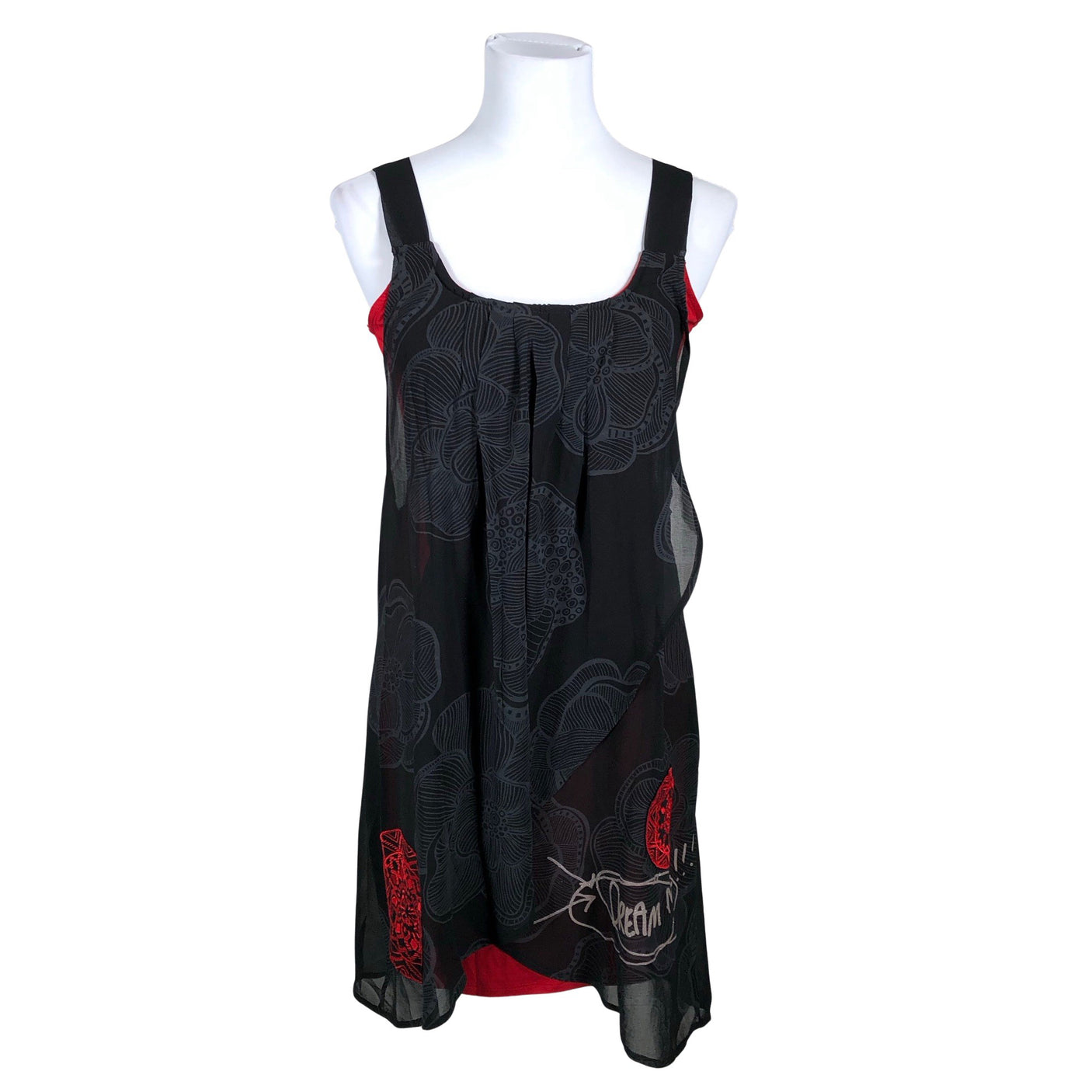 Unisex Desigual - Schiffon dress, size 38 - Black (1)