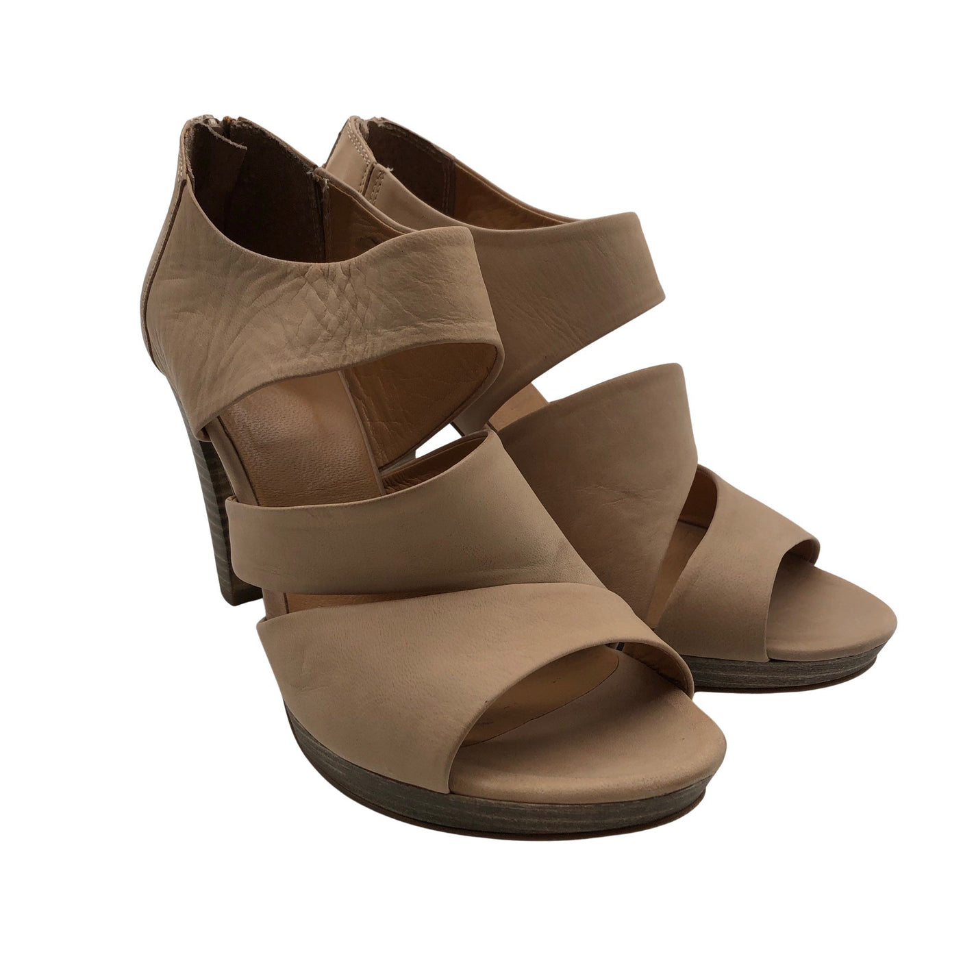 Unisex Rizzo - Open toe high heel shoes, size 39 - Beige (2)