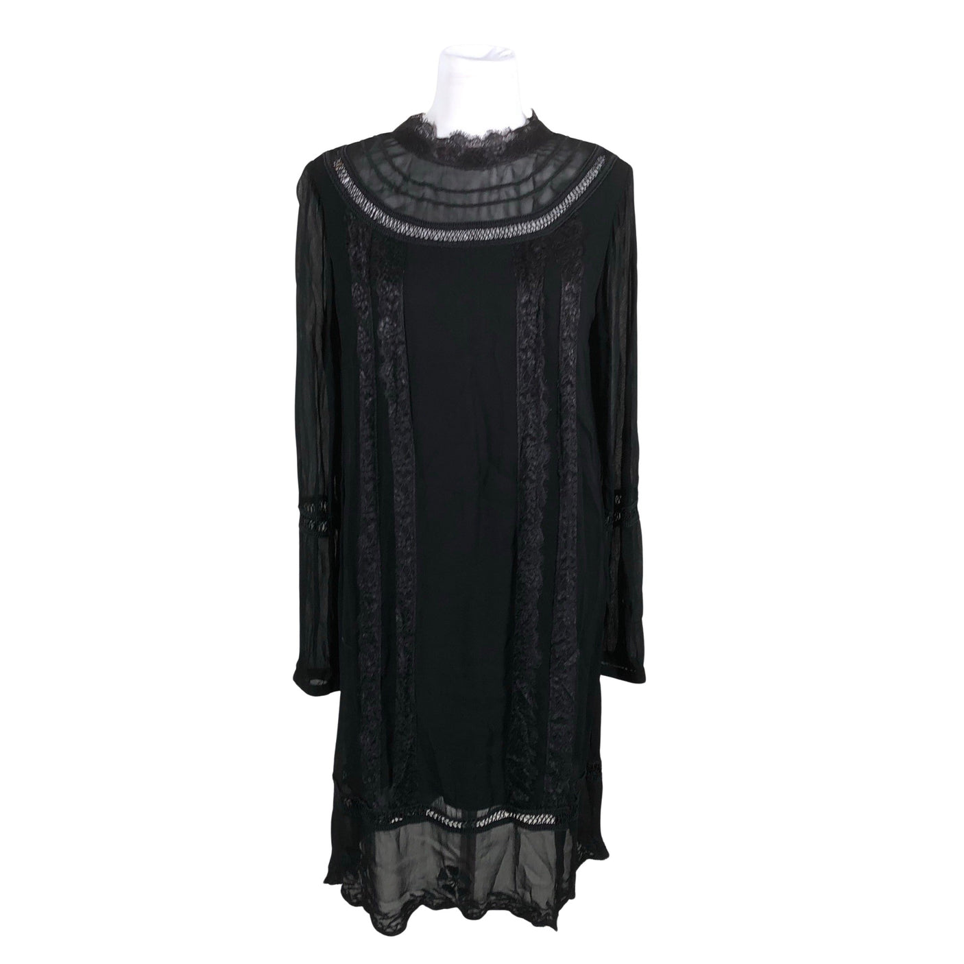 Unisex Summum Woman - Schiffon dress, size 40 - Black (1)
