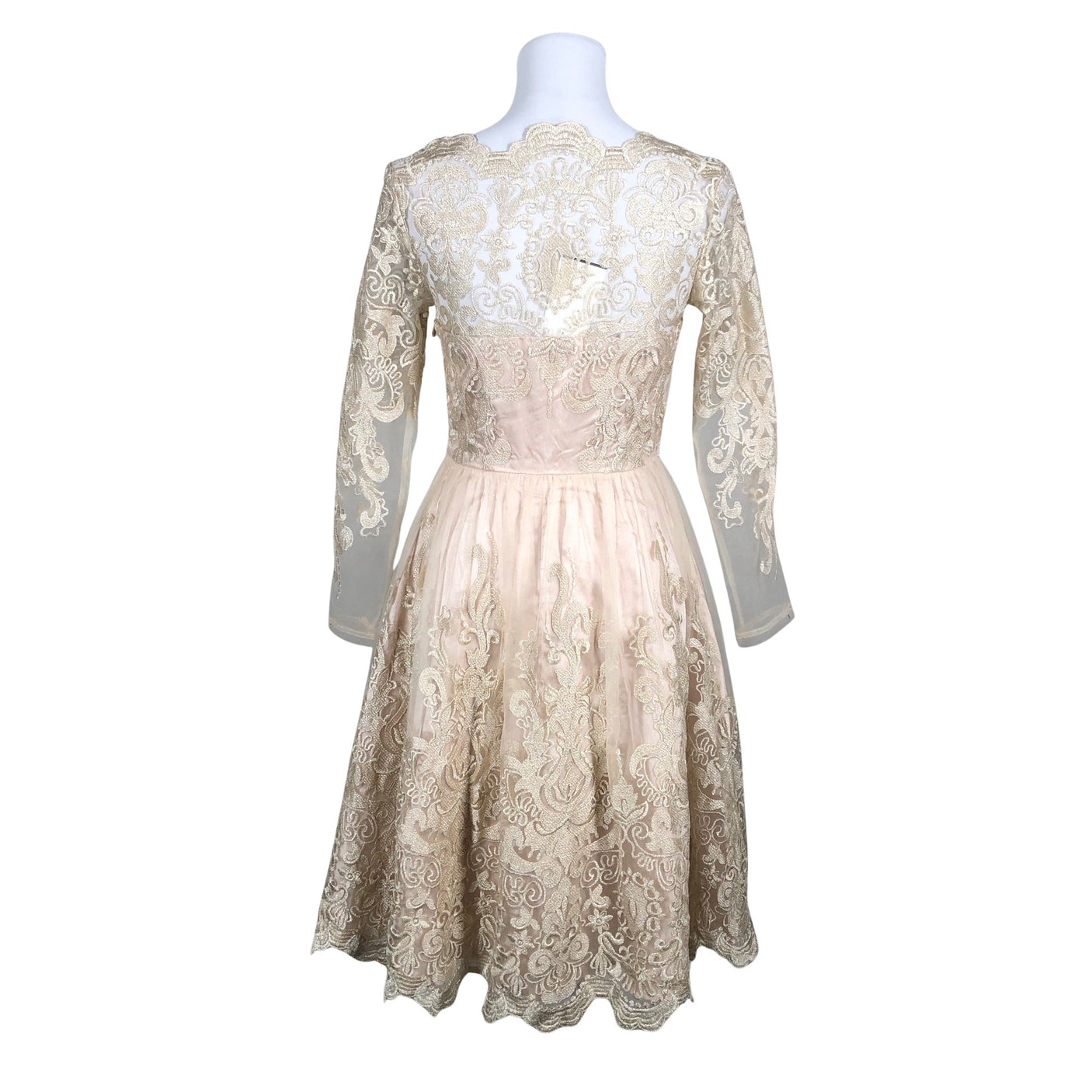 Unisex Chi Chi London - Party dress, size 36 - Beige (2)