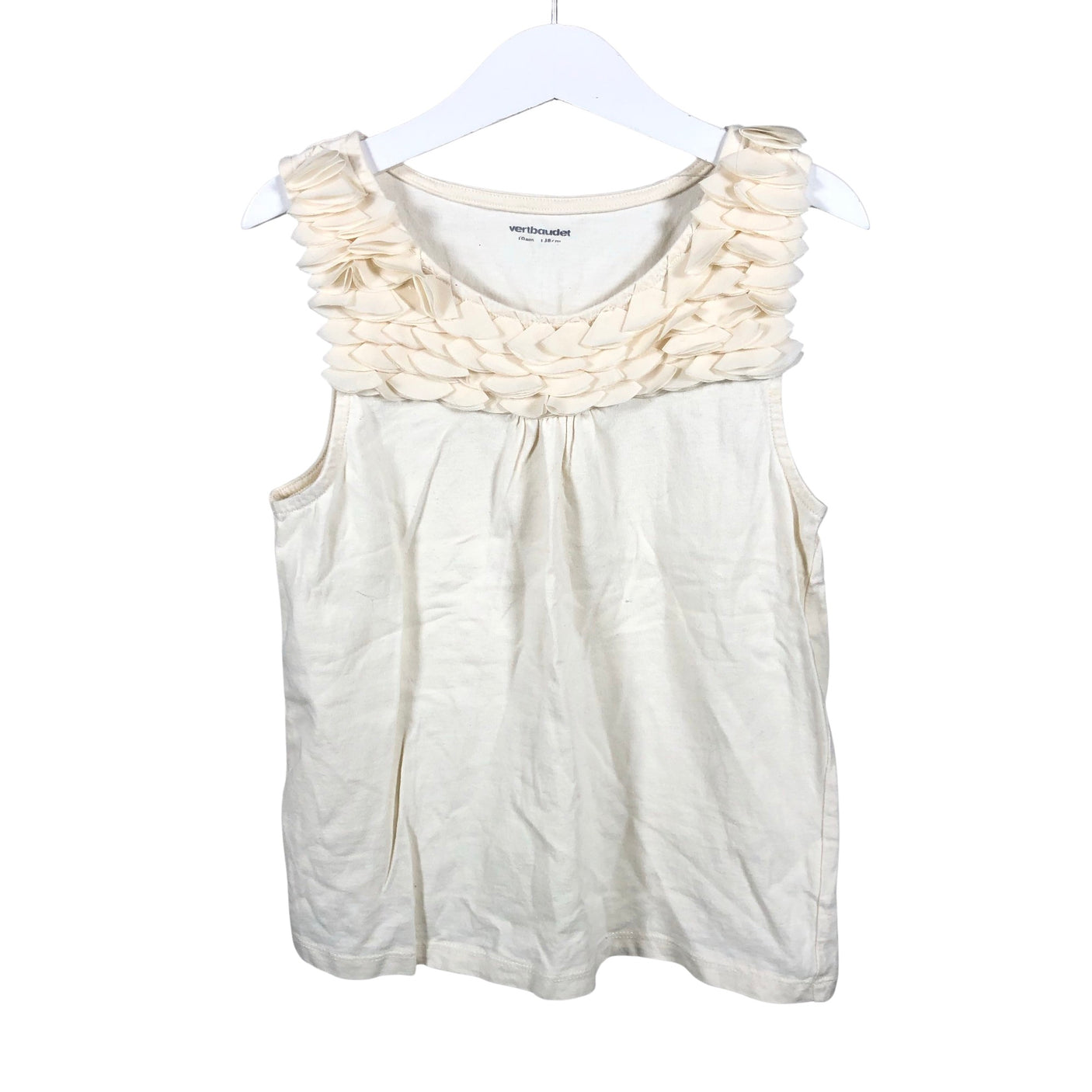 Unisex Vertbaudet - Tricot tank top, size 134 - 140 - Natural white (1)