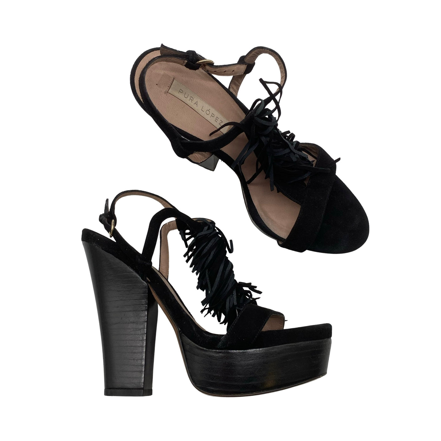 Unisex Pura Lopez - Heeled sandals, size 36 - Black (1)