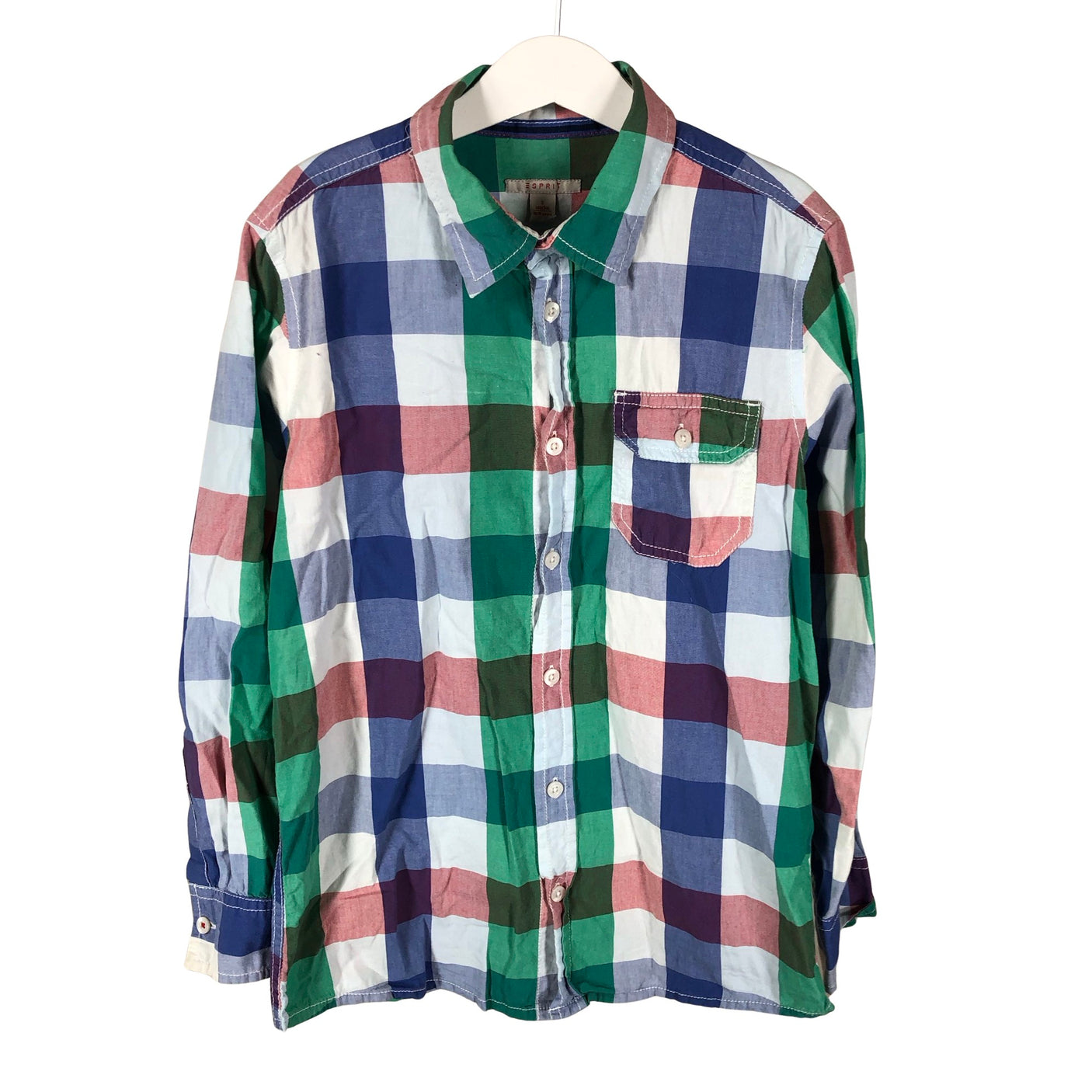 Unisex Esprit - Collared shirt, size 140 - 146 - Green (1)