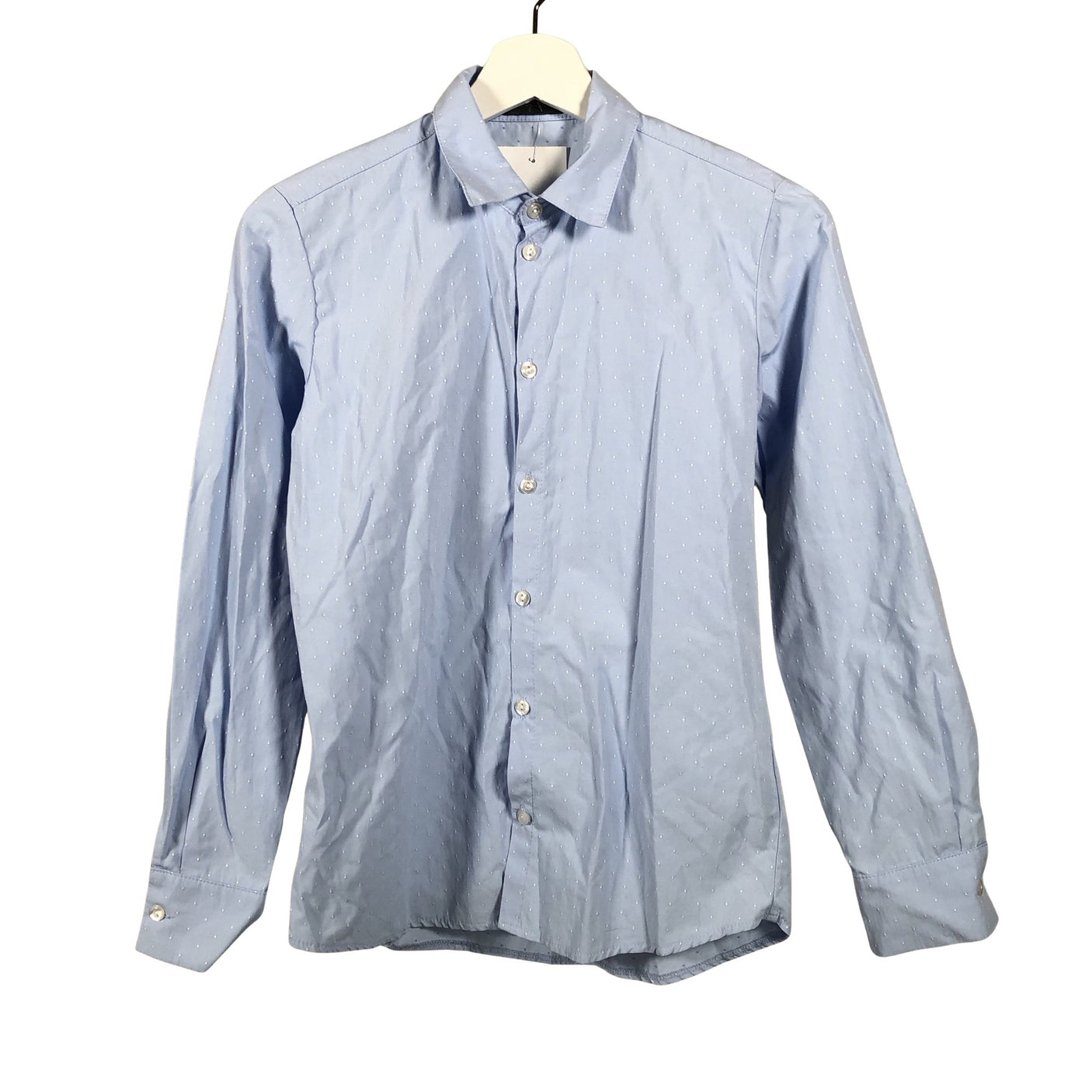 Unisex Mingnelin - Collared shirt, size 158 - 164 - Light blue (1)