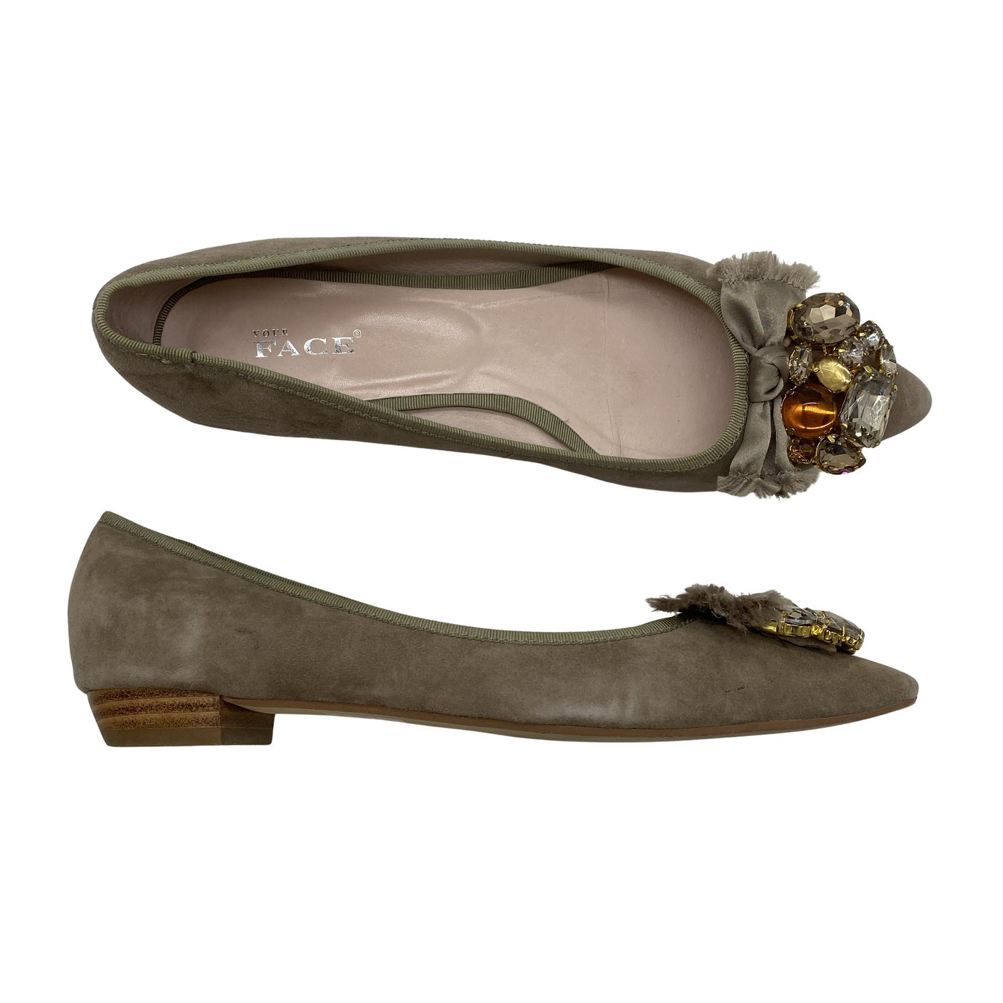 Unisex Your Face - Festive ballerinas, size 39 - Beige (1)
