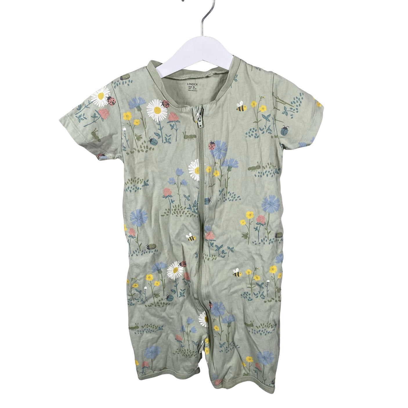 Unisex Lindex - Short overalls, size 92 - 98 - Green (1)