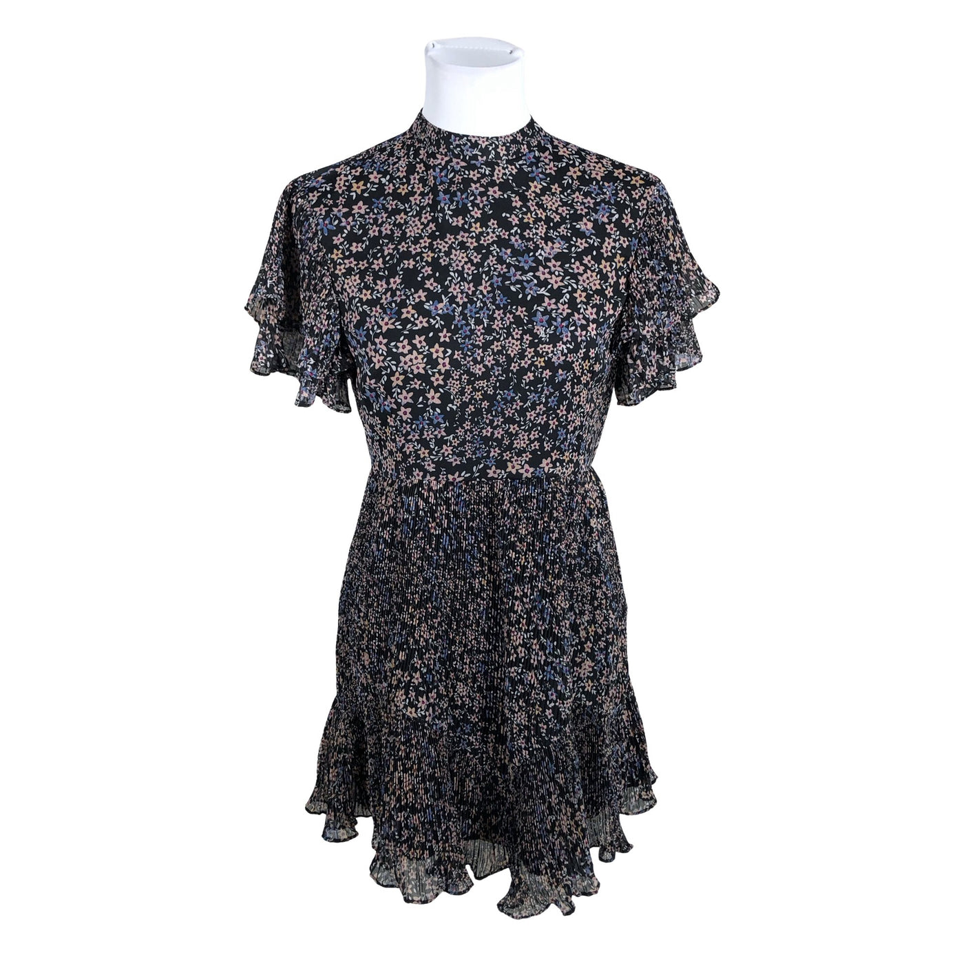 Unisex Topshop - Schiffon dress, size 38 - Black (1)