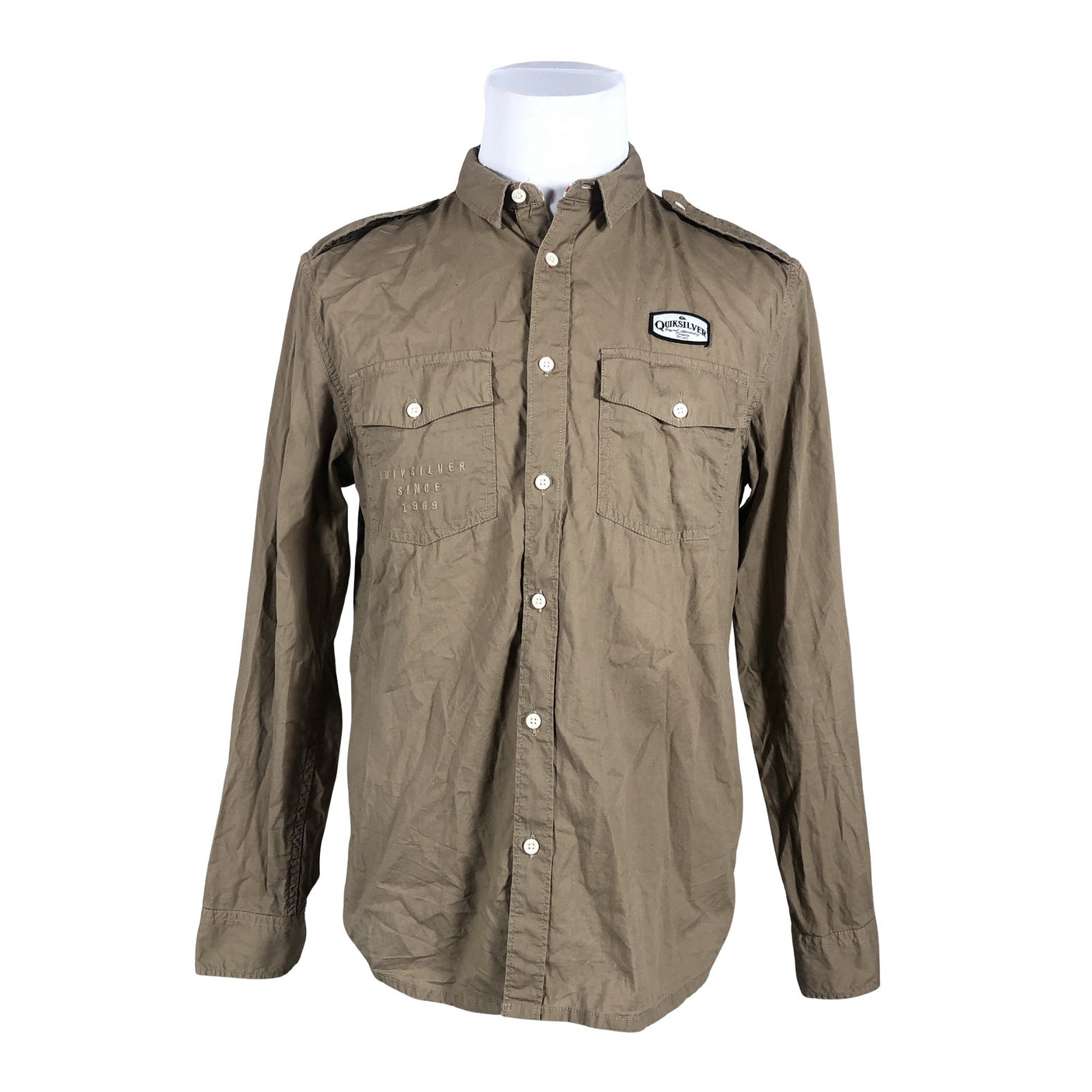 Unisex Quiksilver - Collared shirt, size M - Brown (1)