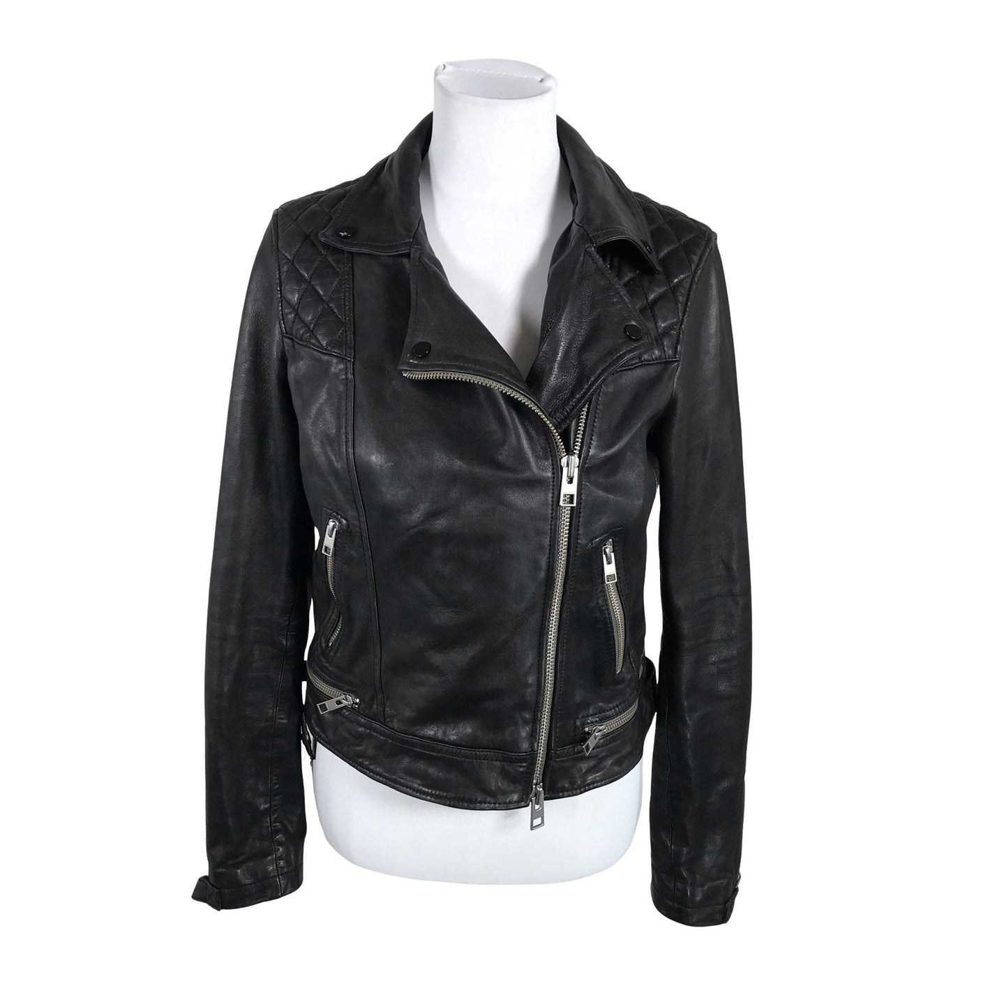 Unisex All Saints - Leather jacket, size 40 - Black (1)