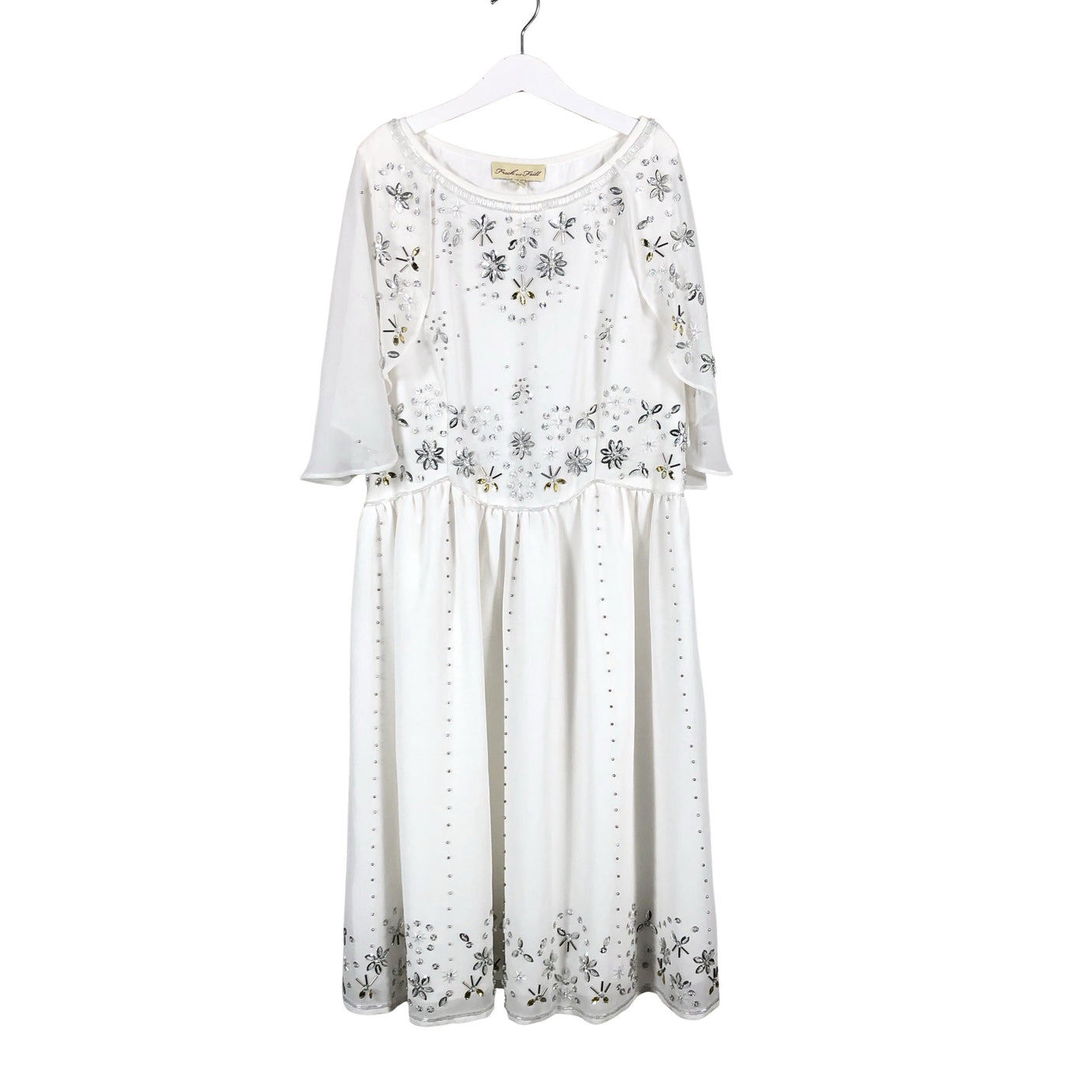 Unisex Frock and Frill - Party dress, size 40 - White (1)