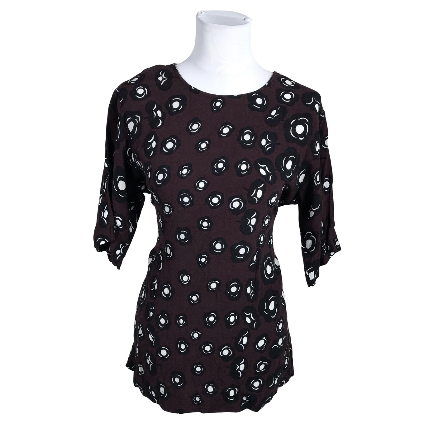 Unisex Marimekko - Short-sleeved blouse, size 36 - Wine red (1)