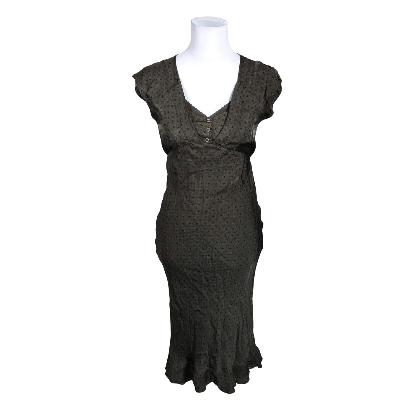 Unisex IKKS - Schiffon dress, size 38 - Brown (1)