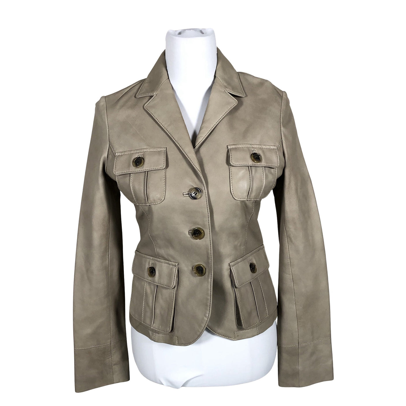 Unisex Tommy Hilfiger - Leather jacket, size 36 - Beige (1)