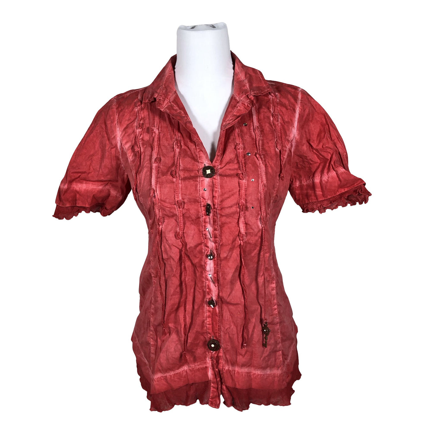 Unisex Elisa Cavaletti - Short-sleeved blouse, size 34 - Red (2)