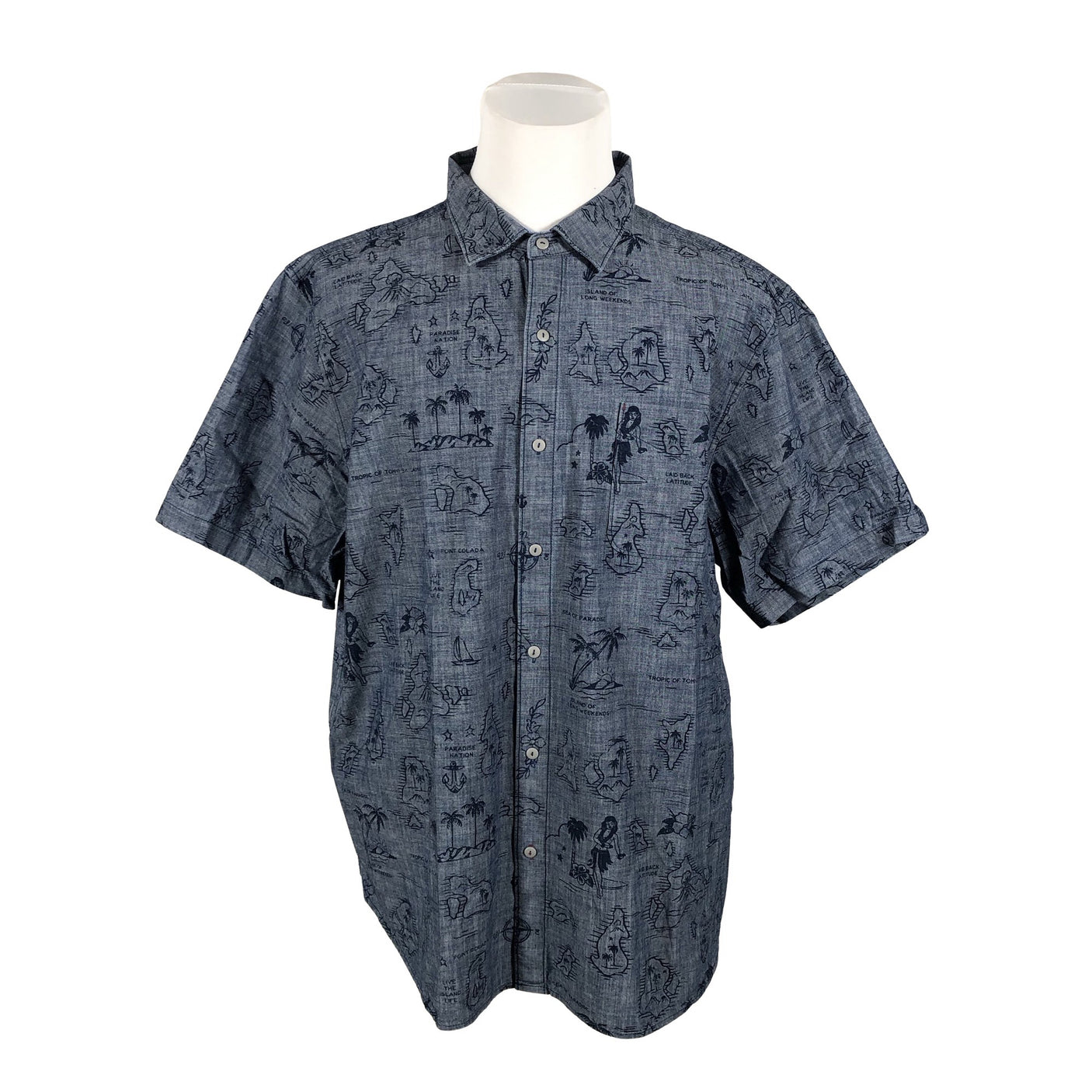 Unisex Tommy Bahama - Collared shirt, size XXL - Blue (1)